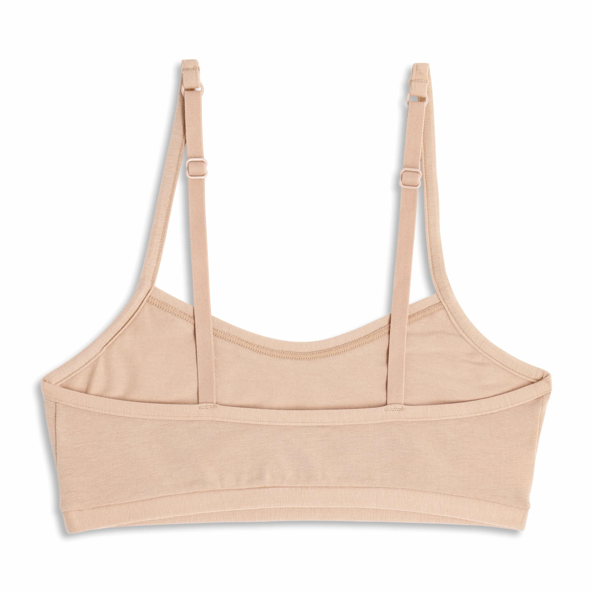 Cotonella Brassière Coton Doux Bio Bi-élastique Fines Bretelles Ajustement élastique Dos Deux Couches Avant
