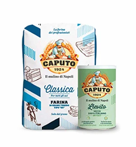 Caputo Farine Pizzeria 1kg & Levure sèche italienne 100g Pack pizza fraîche