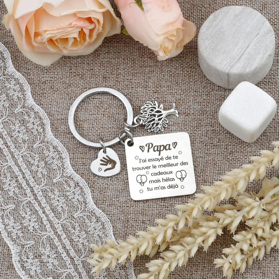 Porte Clé Papa Personnalisé Cadeau Fête des Pères Anniversaire Noël