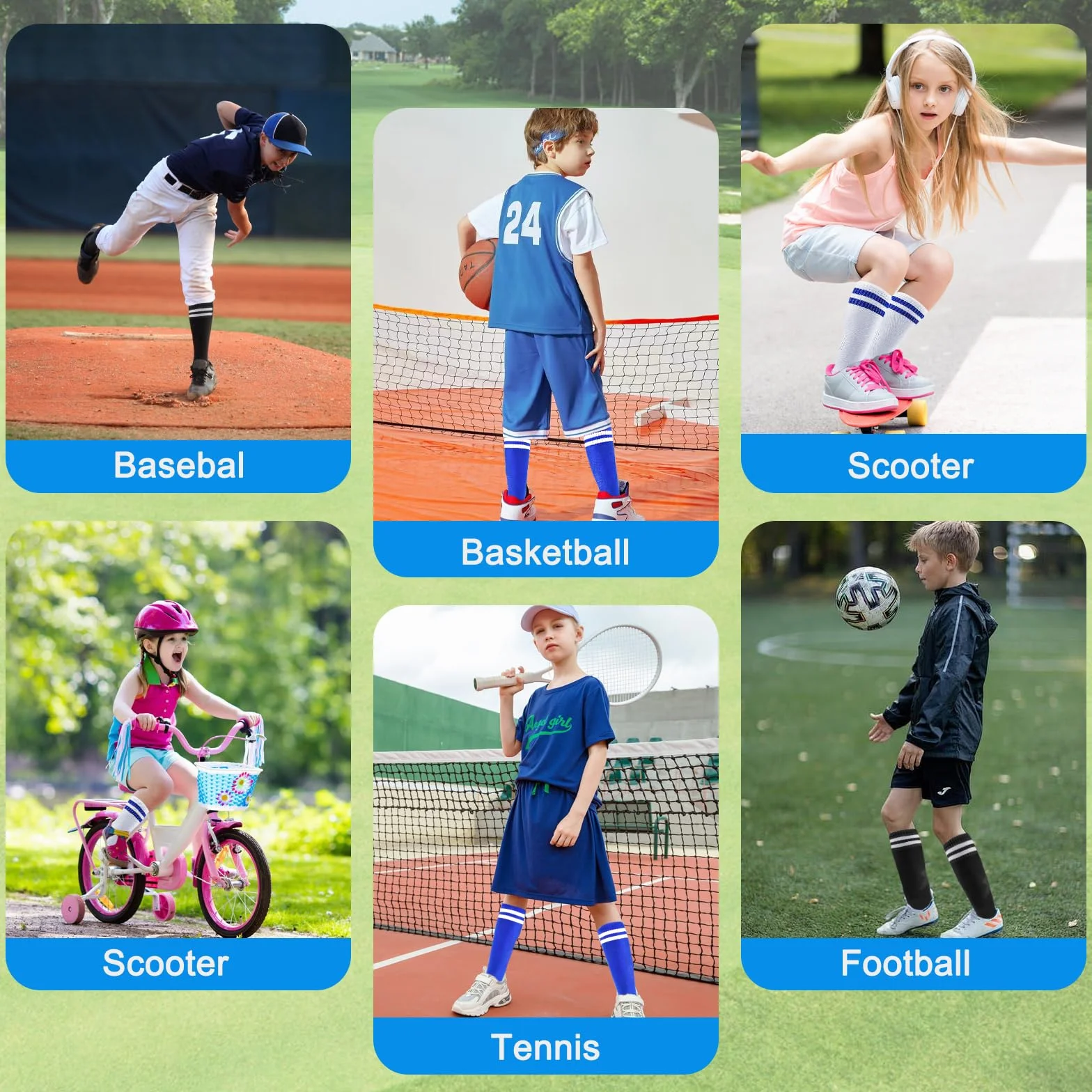 Chaussettes Antidérapantes Foot Enfant Respirantes 5-12 Ans
