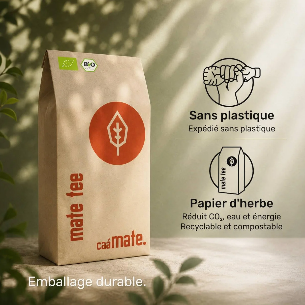 Yerba Maté Bio 1kg ● Feuilles Pures ● Maté Vert Non Fumé ● L’Original ● Sans Tiges ni Poudre ● Cultivé Traditionnellement