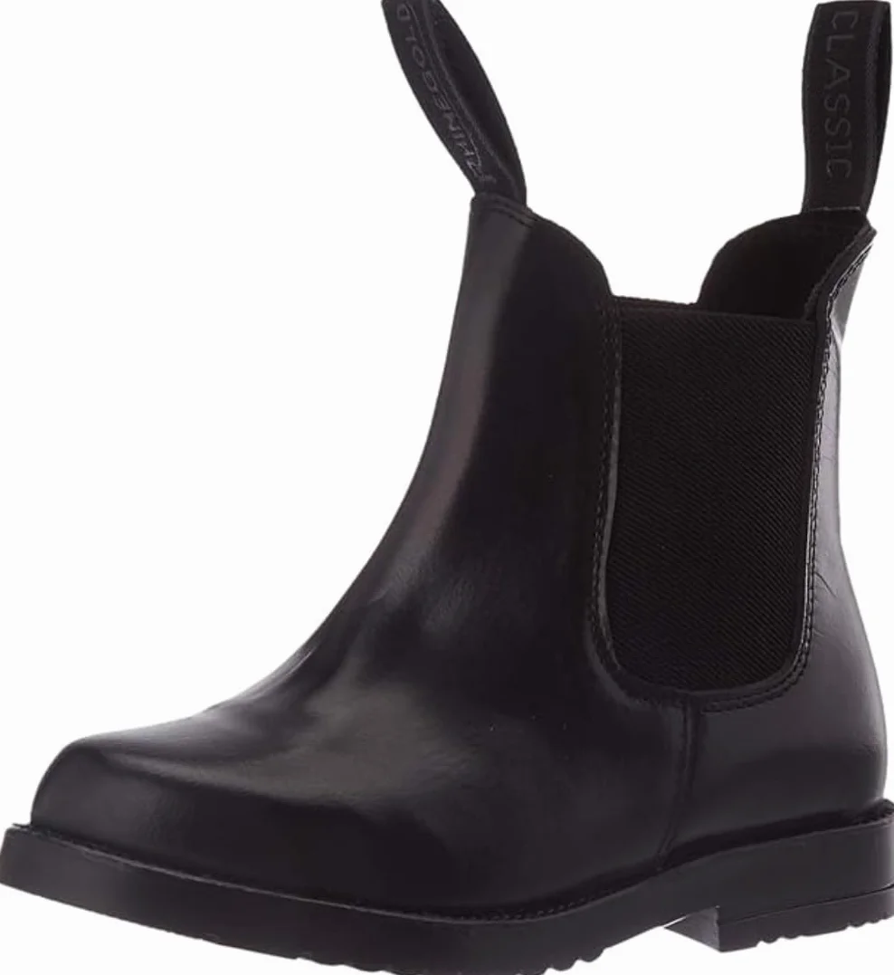 Rhinegold Childs Young Rider Classic Leather Jodhpur Boots - Traditional Horse Riding Boots - Elastic Sides, Black or Brown