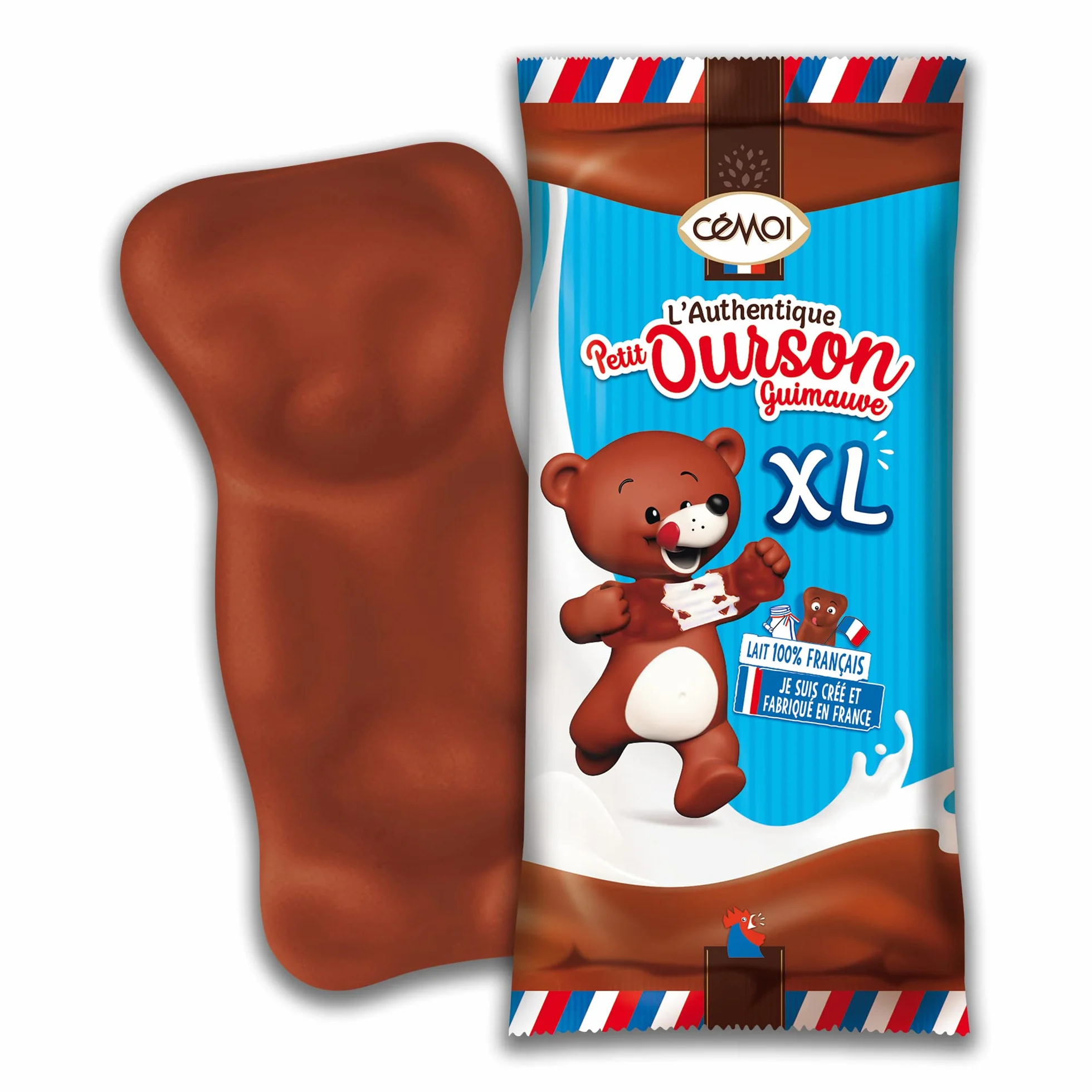 Cémoi - Présentoir l’Authentique Petit Ourson Guimauve, Chocolat au Lait, Taille XL – Fabriqué en France, 27 Pièces (675 g)