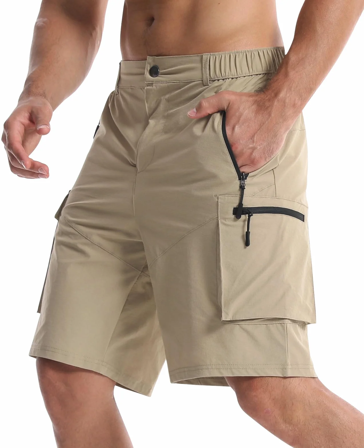 Bermuda Shorts Homme Cargo Travail Poche Zippée Randonnée Sport