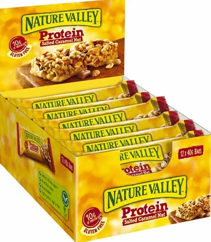 NATURE VALLEY™ Barres protéinées Salted Caramel Nut - 12 x 40 g - Vous recevrez 12
