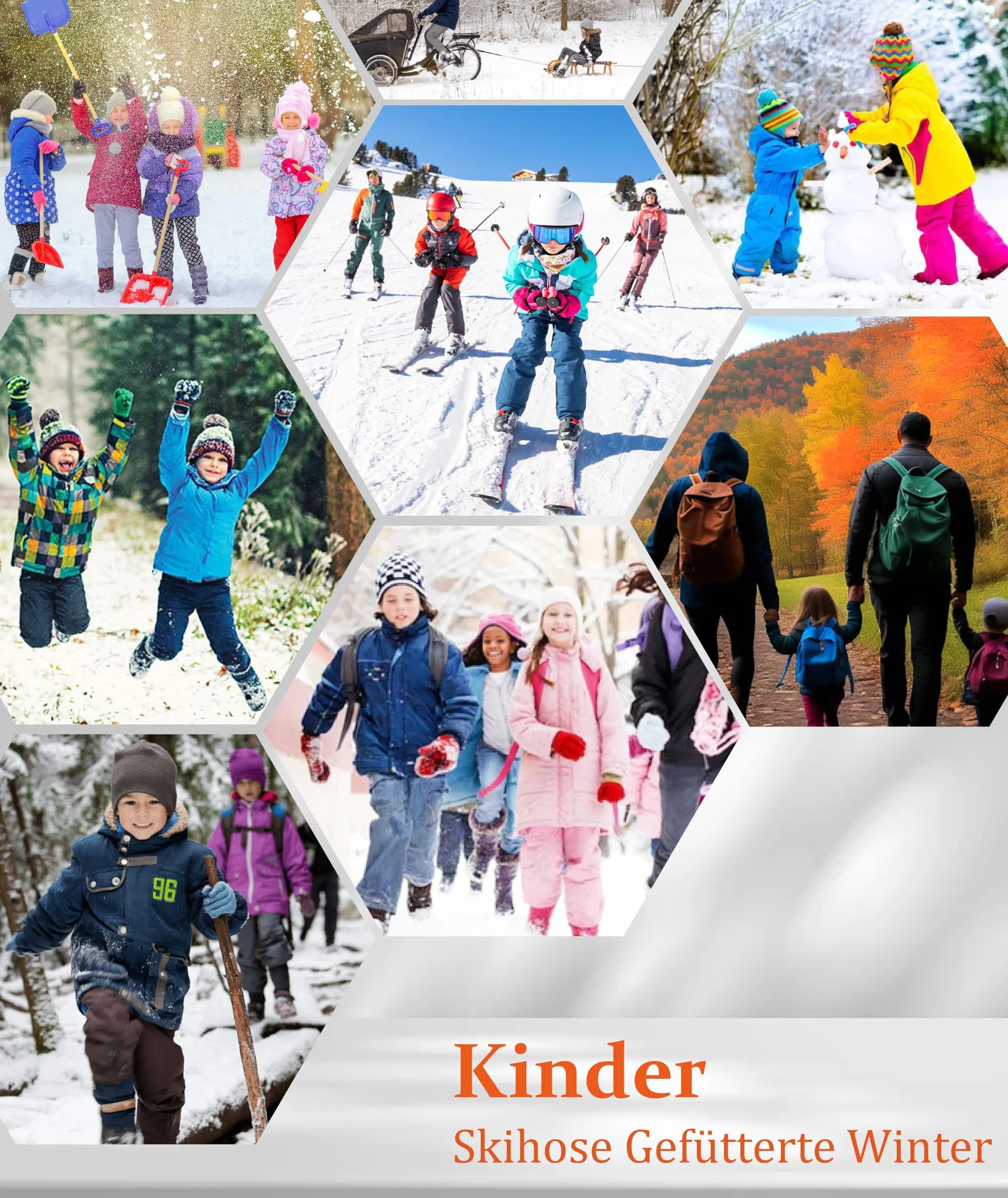 Pantalon de Ski Enfant Thermique Imperméable Chaud Polaire Softshell Garçon Fille Randonnée