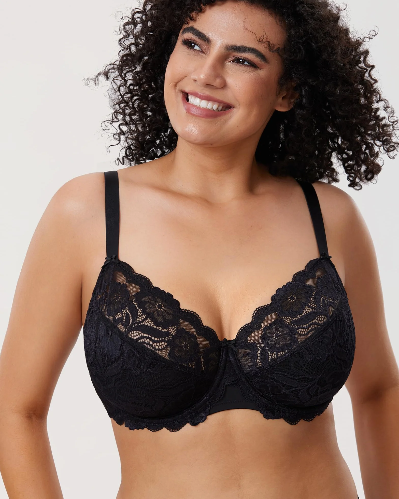 DELIMIRA Femme Soutien Gorge Grande Taille Dentelle Armature sans Rembourré