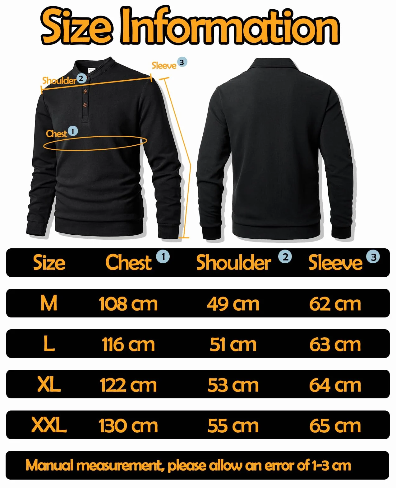 Sweatshirt Homme Micro Fleece Col Henley Manches Longues Pullover Chaud Hiver
