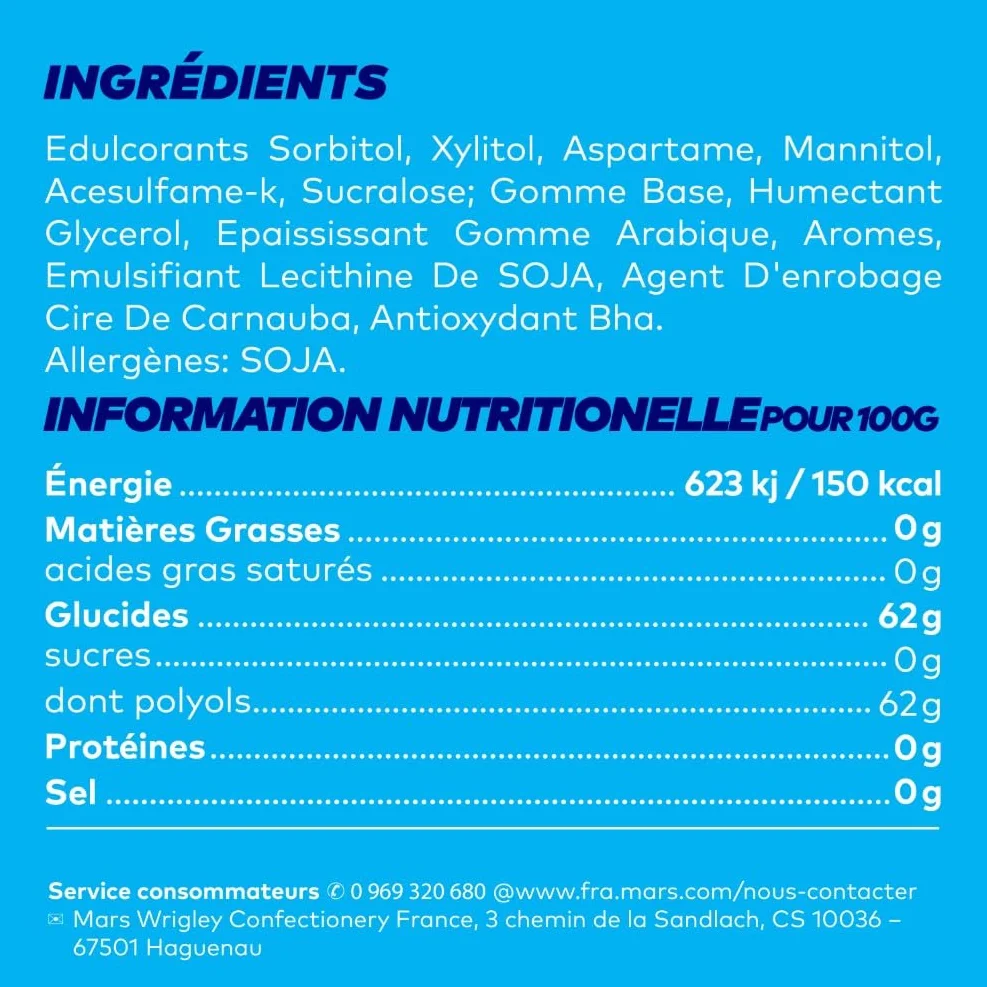 FREEDENT Chewing Gum Sans Sucre Goût Menthe Verte Boîte de 60 Dragées Grand Format