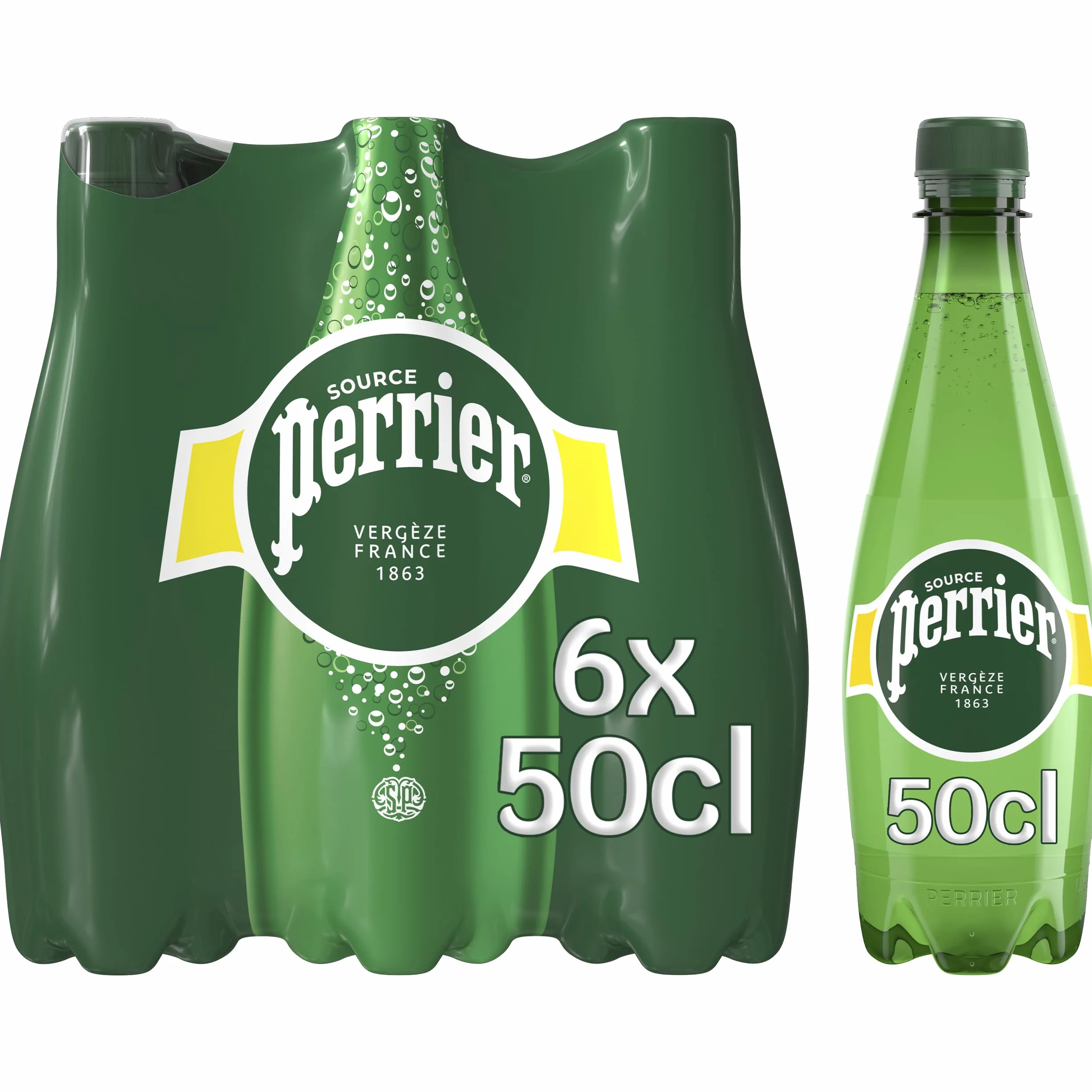 Perrier - Eau avec gaz - Lot de 6 bouteilles de 500 ml