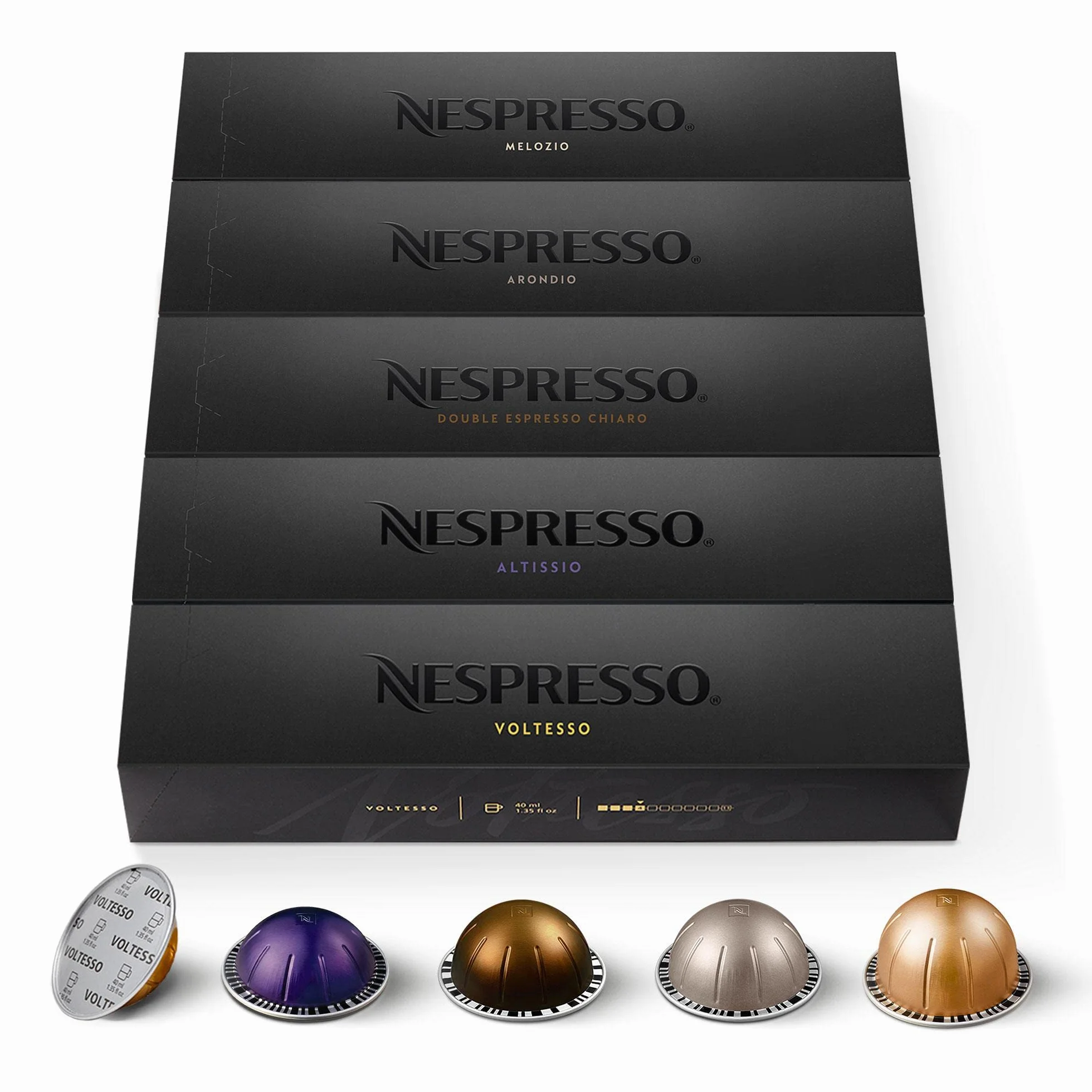 Nespresso Vertuo - Assortiment Top Sélection - 50 Capsules Café | Compatible avec machines Nespresso Vertuo - Pour préparer espresso - Double espresso - Gran lungo et mug au quotidien