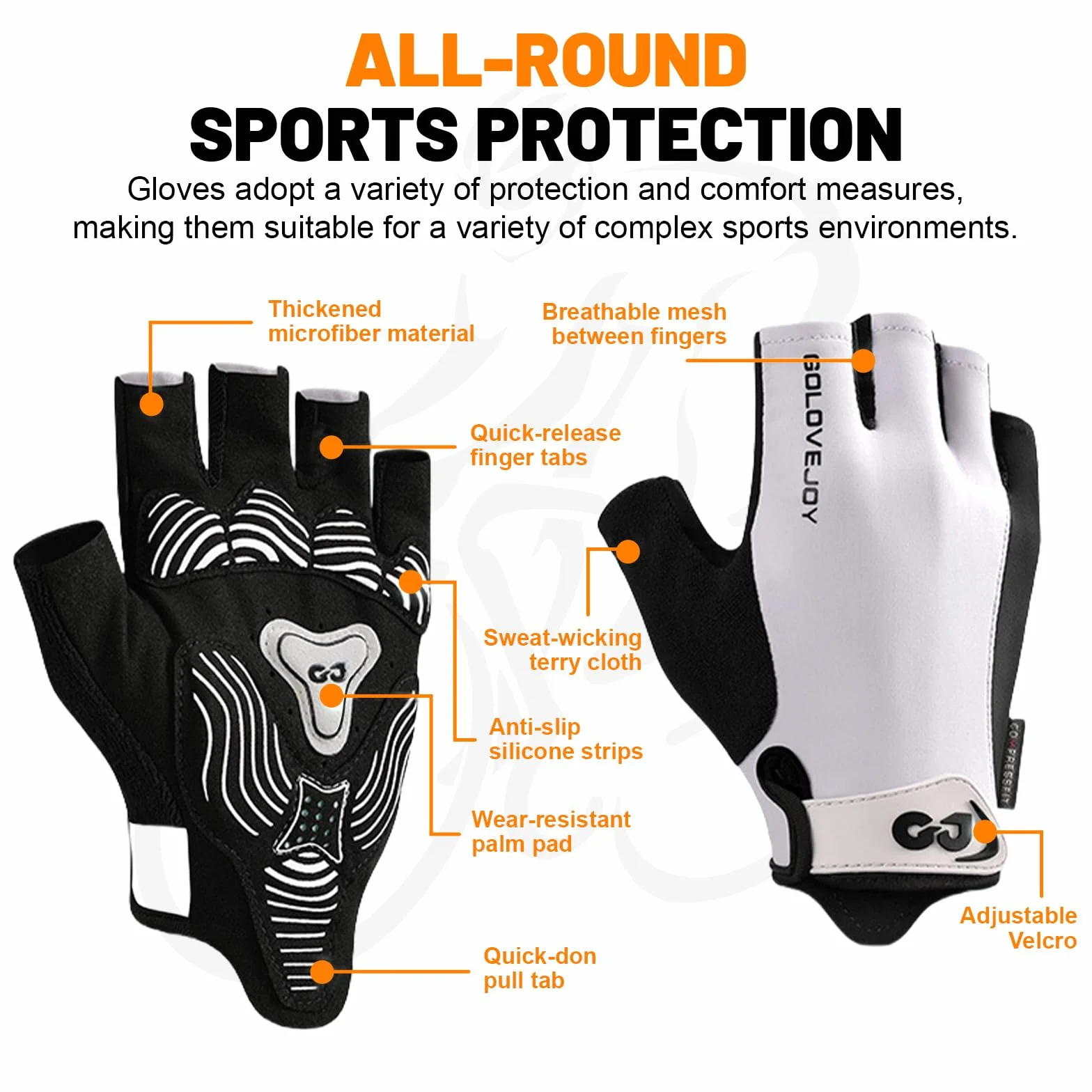 Flintronic Gants de Cyclisme Demi-Doigts Hommes Femmes, Mitaines VTT Rembourrés Antidérapant Respirants