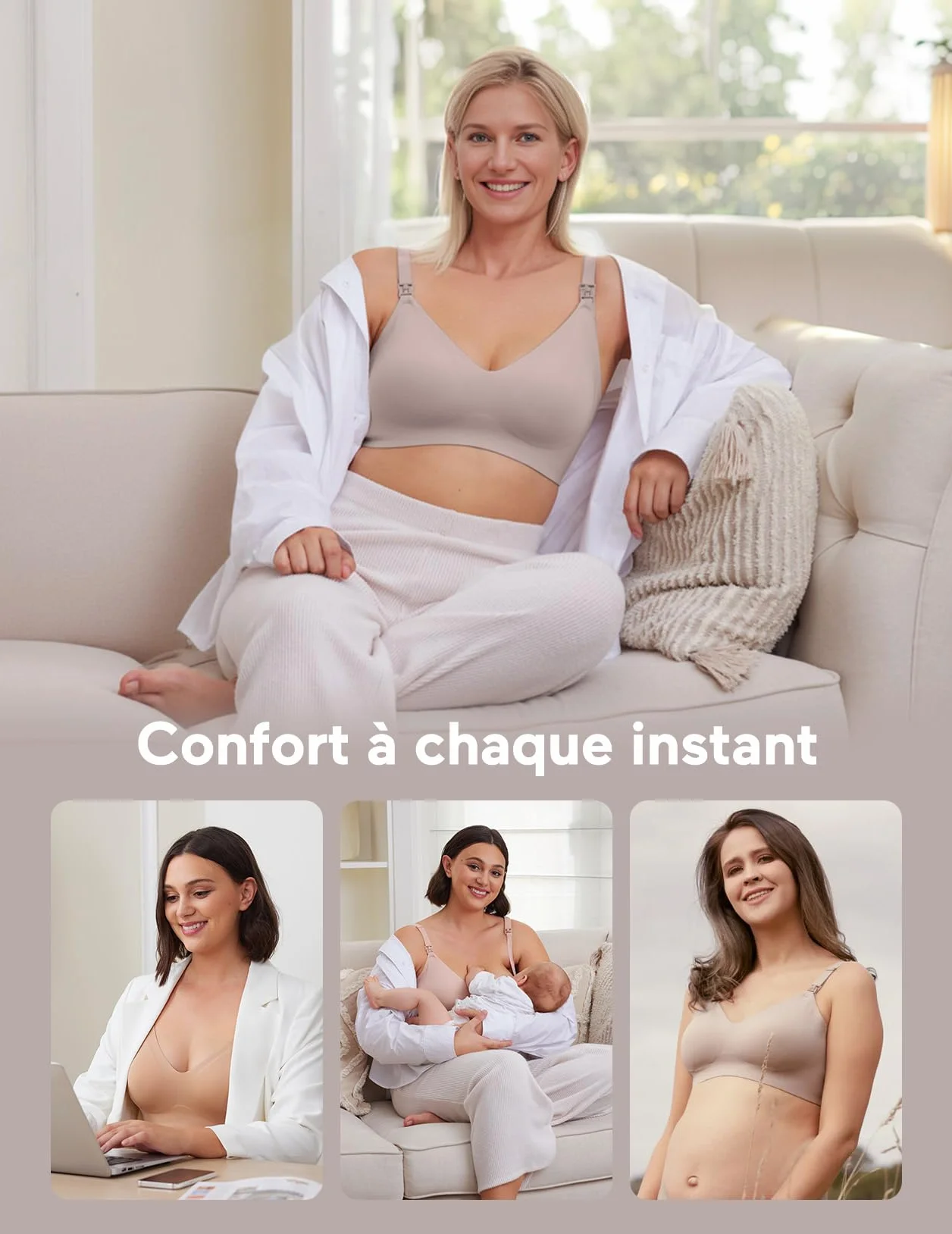 Momcozy Soutien-Gorge Allaitement sans Couture Brassière Confort sans Armature