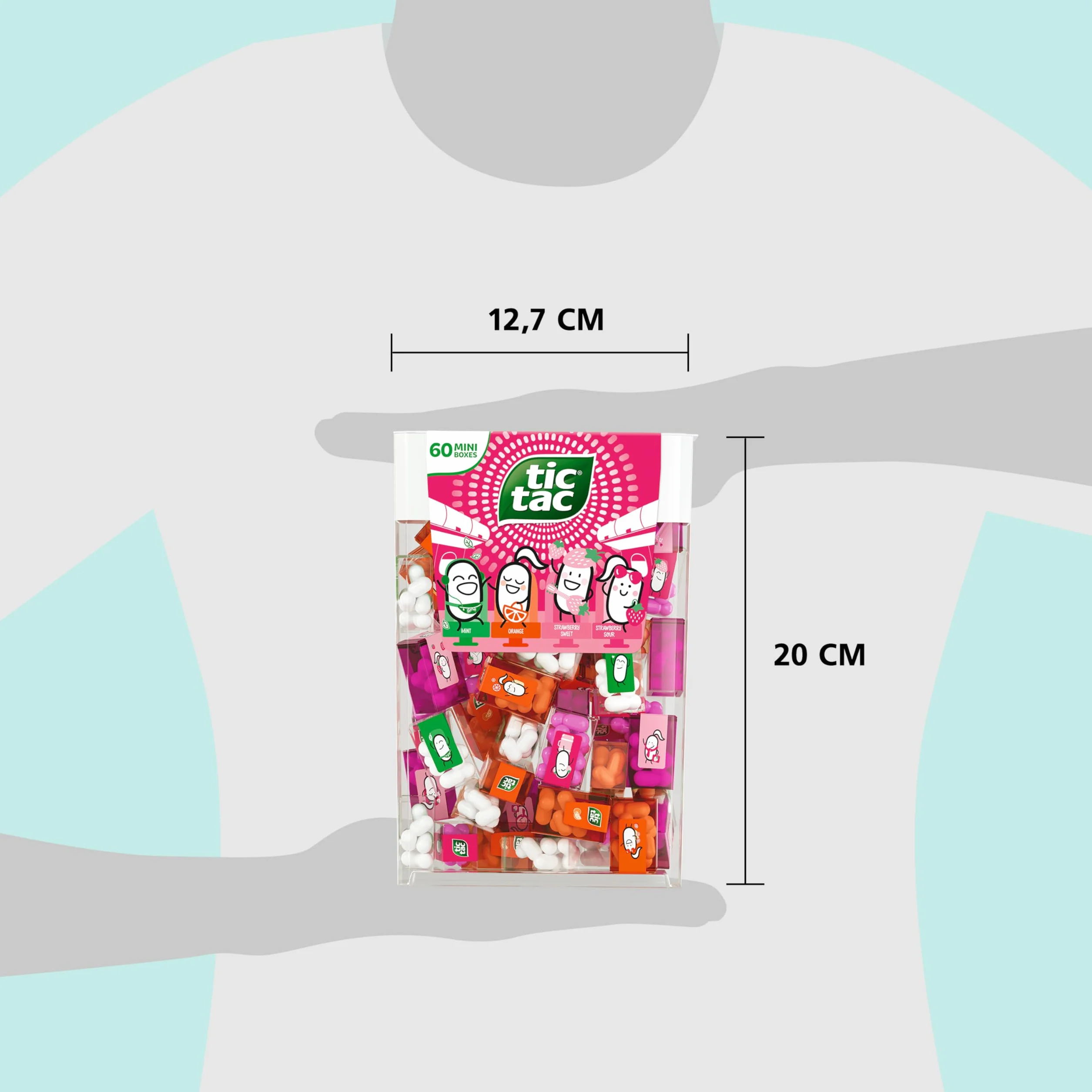 Tic Tac Strawberry Mix Lot de 2 - 60 Mini-Boîtes 120 Bonbons Anniversaire Cadeaux Fêtes