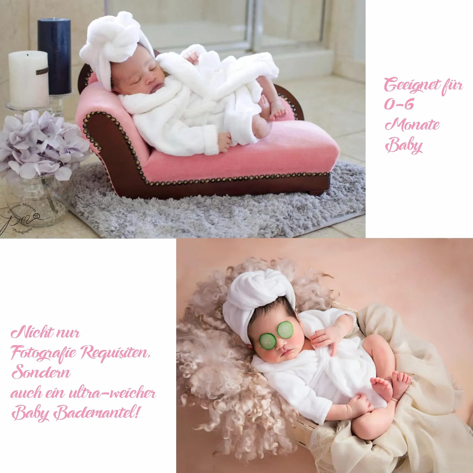 Lot de 6 Nouveau-Né Photographie Prop Violette Vêtements Pantoufles Concombre pour Bébés
