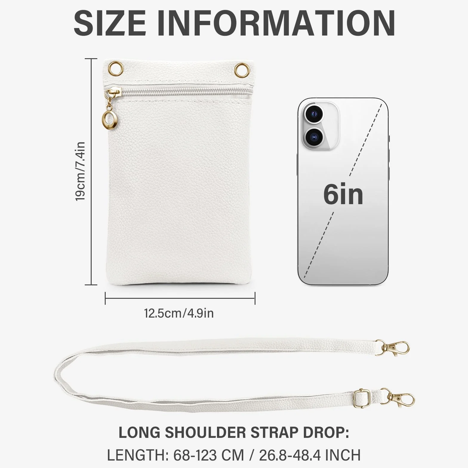 Sac à main en cuir PU pour femme avec bandoulière détachable