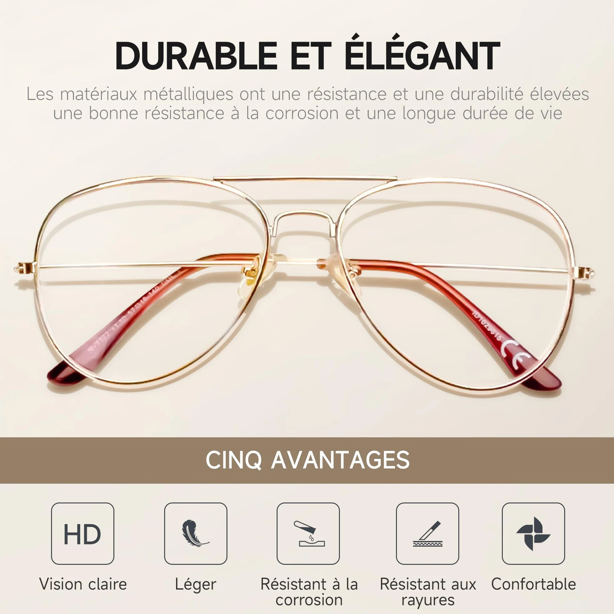 NEW VISION Gafas Presbicia Hombre Estilo Aviador Retro Montura Metálica NV8132