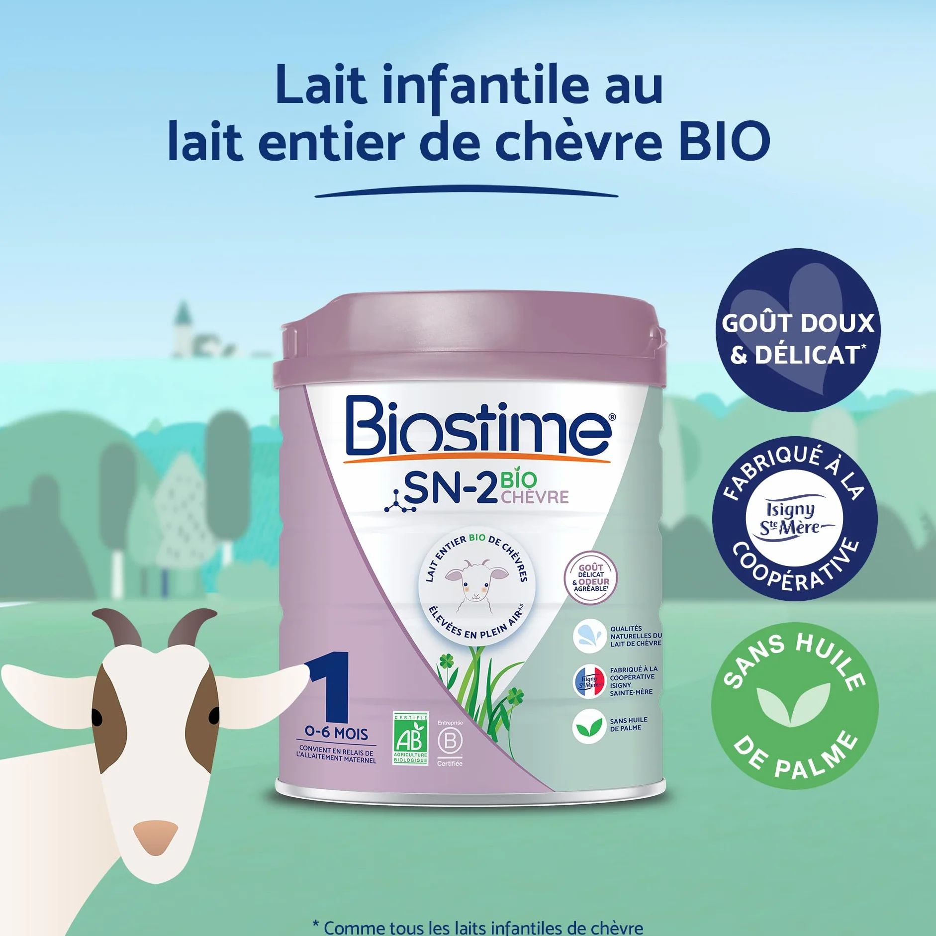 Biostime SN-2 Bio Lait infantile en poudre à base de lait de Chèvre 1er Âge de 0 à 6 Mois 800g