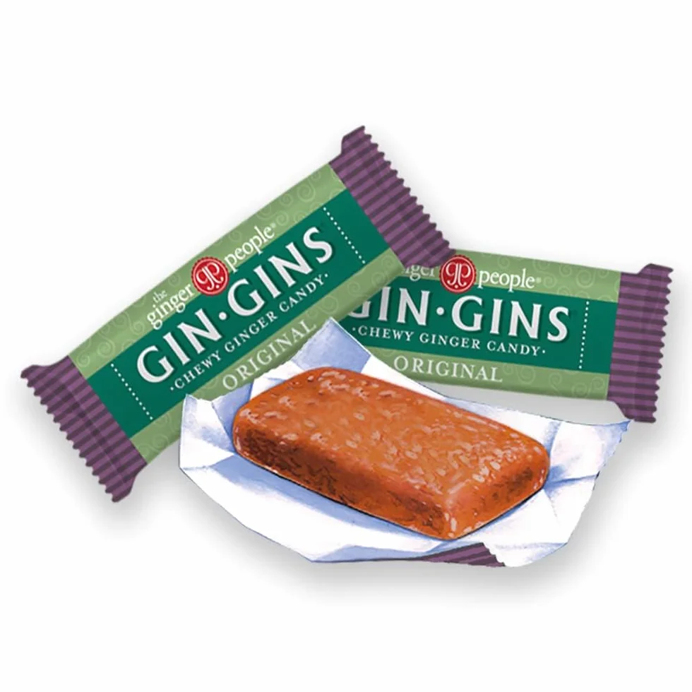 The Ginger People GIN GINS Original, bonbons à mâcher au gingembre anti-nausée digestion, 150 g