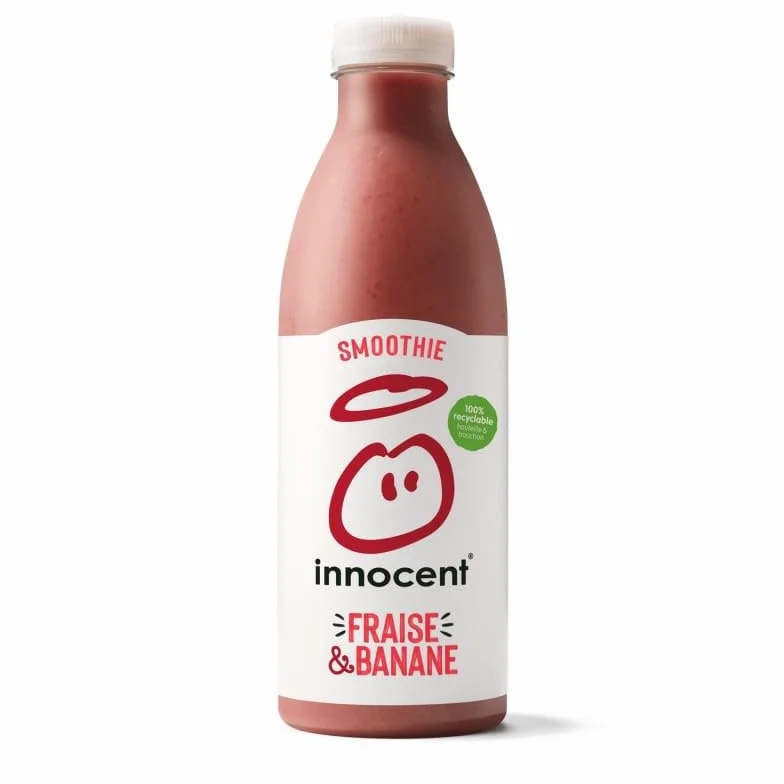 INNOCENT Smoothie Fraise Et Banane - Rafraîchissant mélange de fruits pour une pause fruitée - 750ML - Lot De 4
