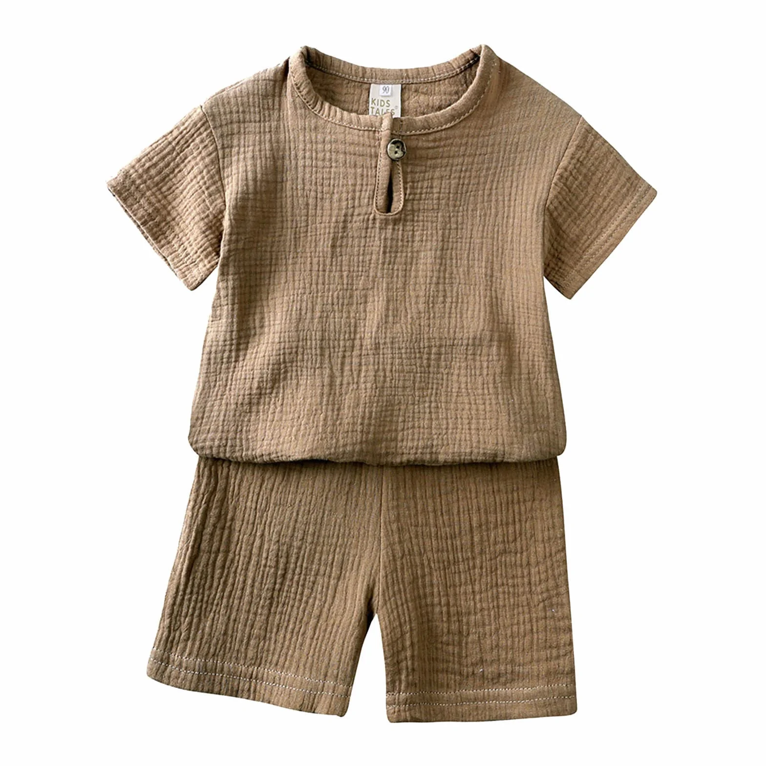 Ensemble de sweat-shirts en coton pour garçons manches courtes col rond shorts confortables été