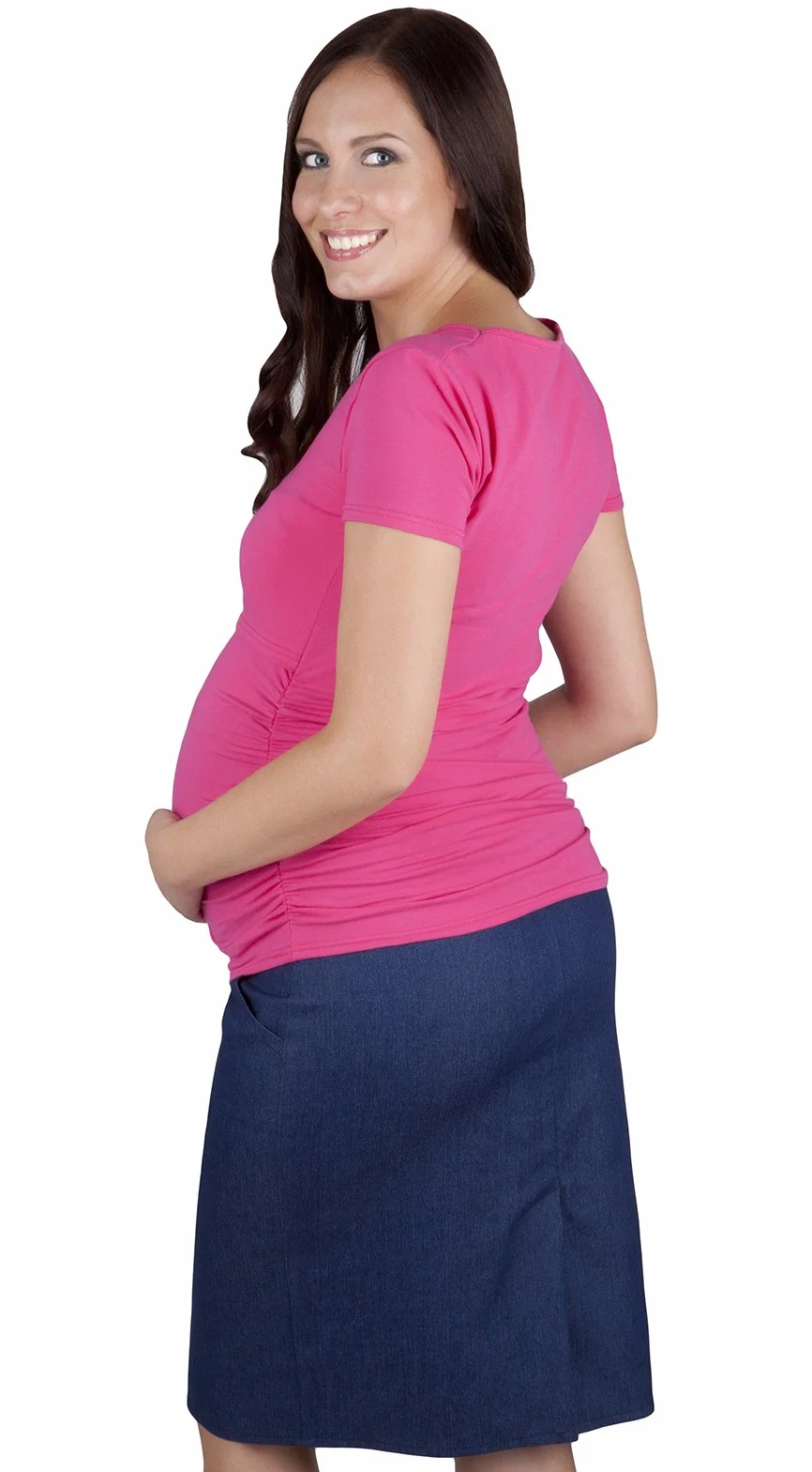 Mija Jupe de Grosses Denim avec Jersey Doux 3047