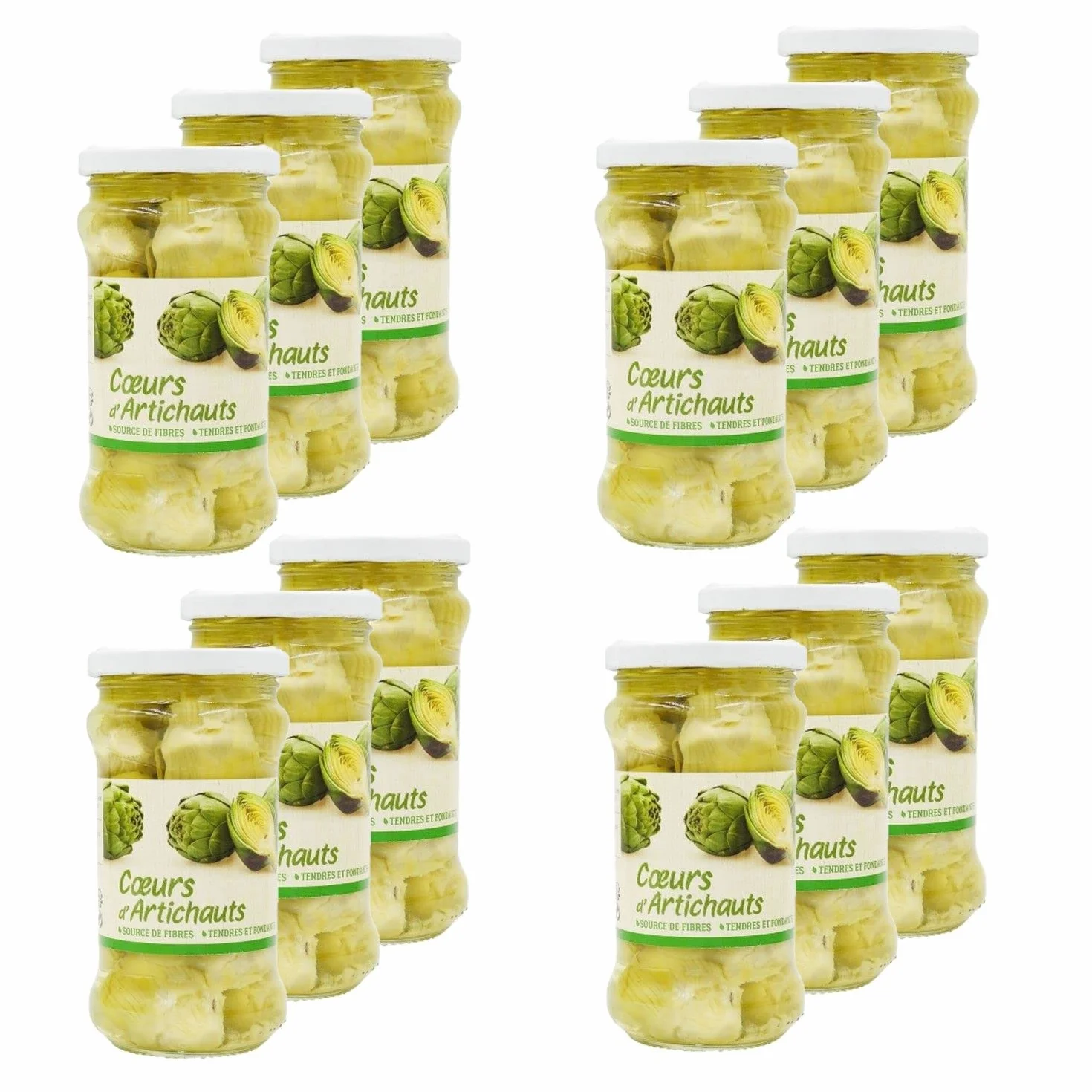 Lot 12x Coeurs d'artichauts - Bocal 280g