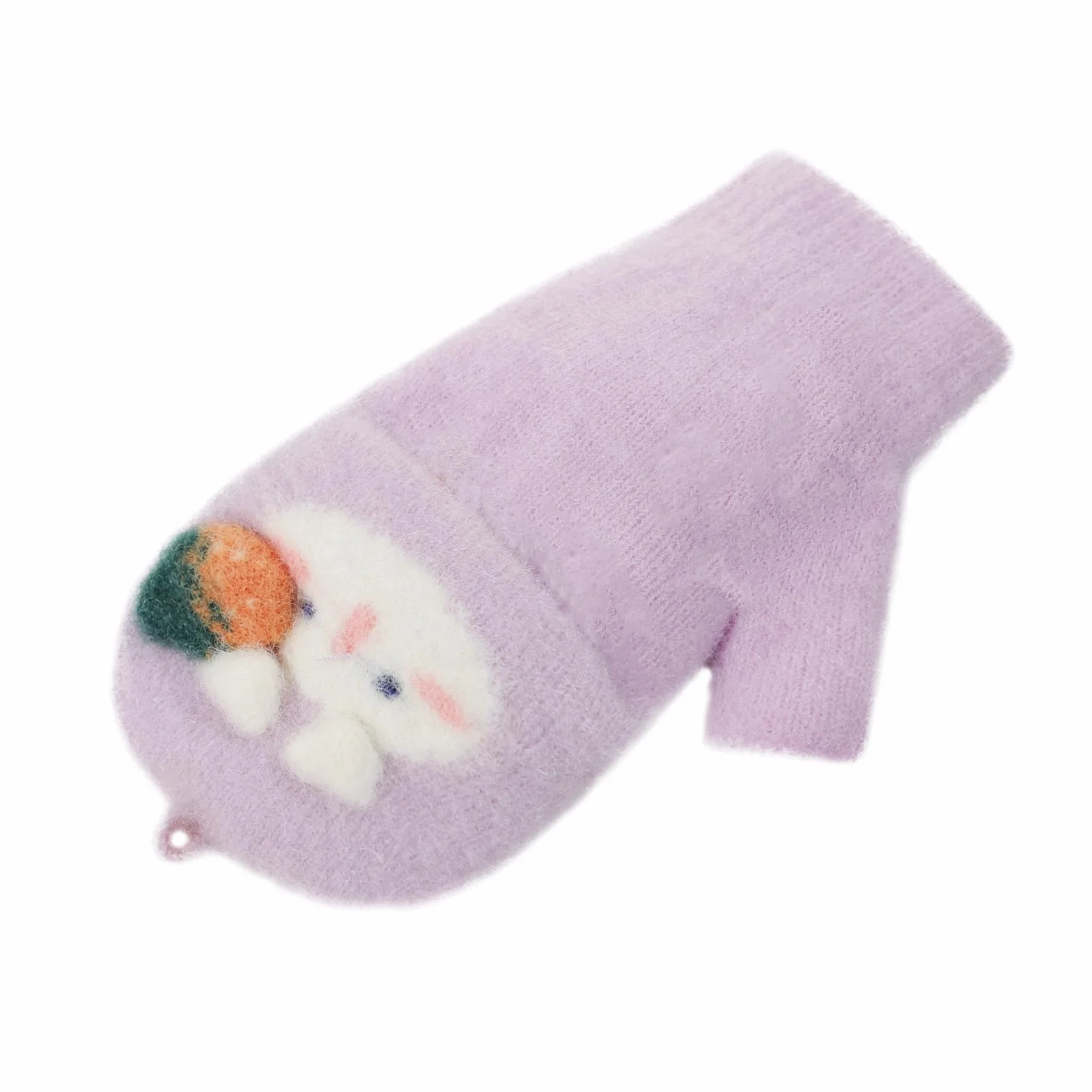 Mitaine avec Rabat pour Enfant Gants Demi-Doigts Chaudes d'Hiver 4-8 Ans