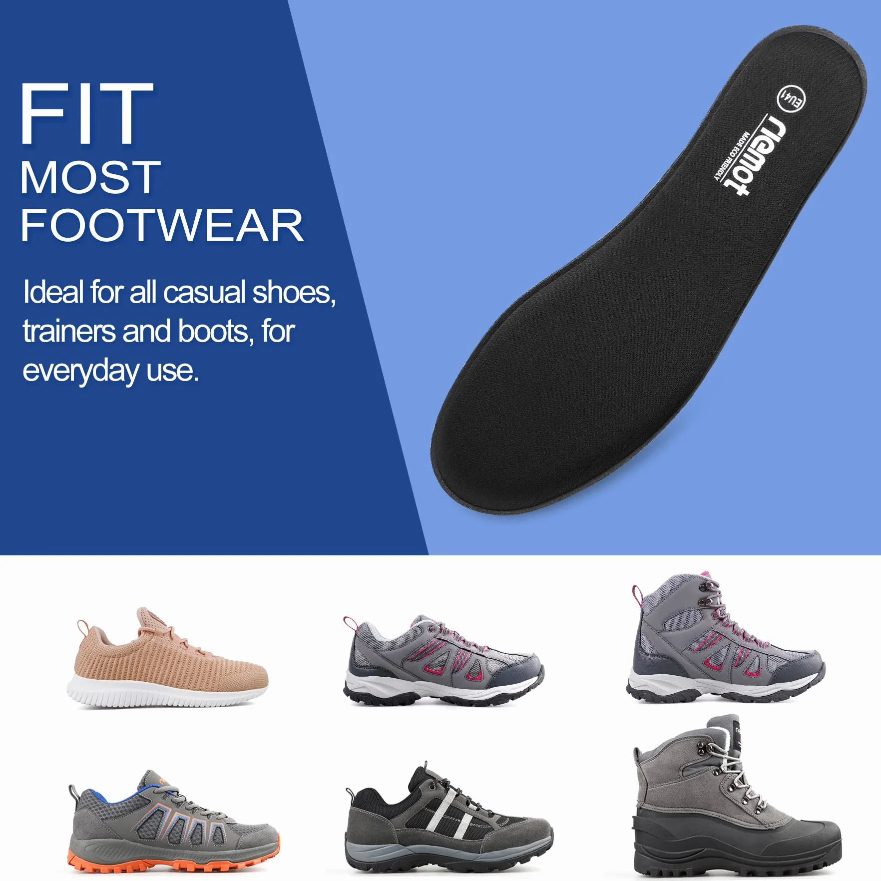 riemot Semelles Chaussures Confort Homme Femme Memoire de Forme Légères Basket Sneakers Sécurité Travail Randonnée