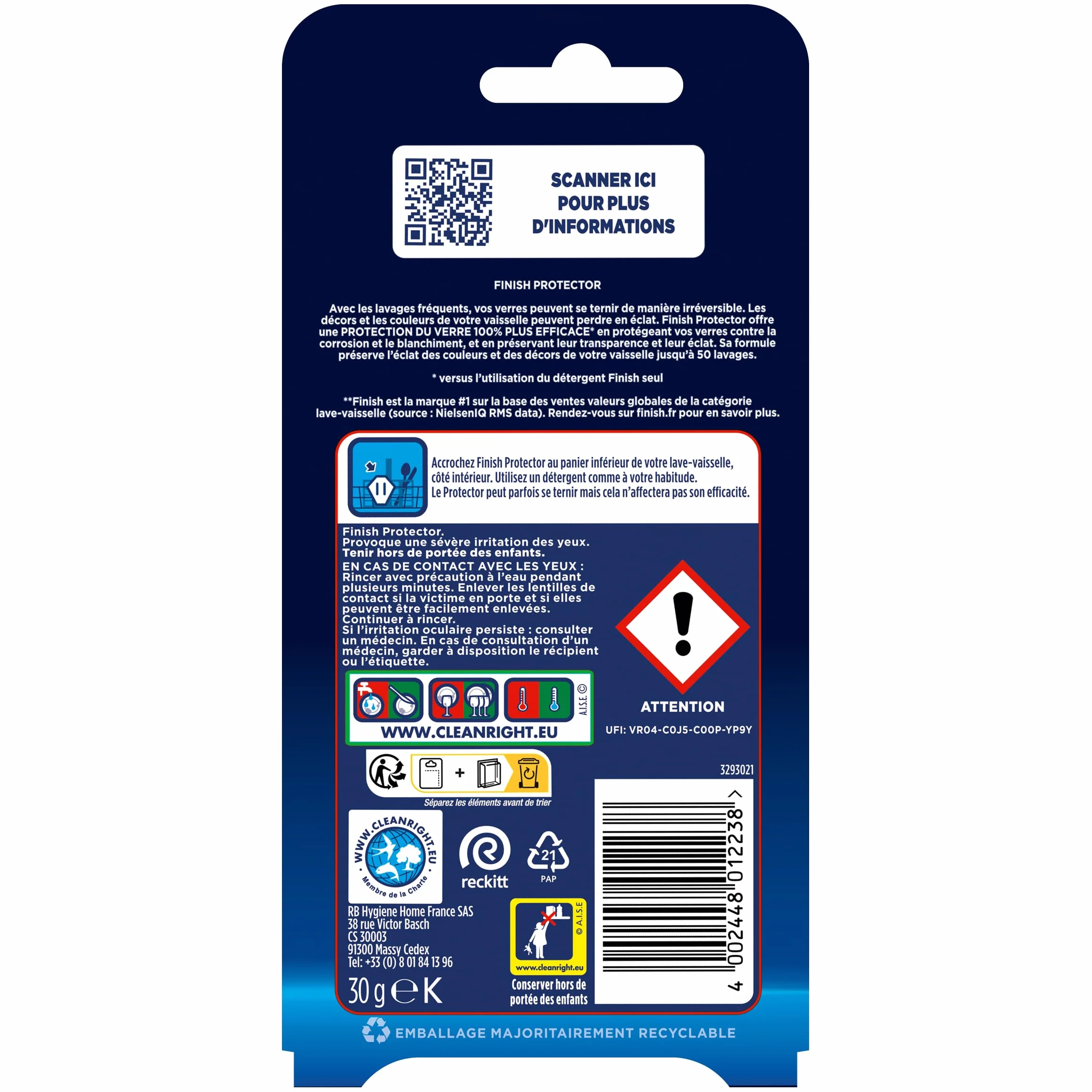 Finish Protector - Protection Des Verres Et De La Vaisselle - Produit Lave Vaisselle - Complement Pastille Lave Vaisselle - Lot de 4
