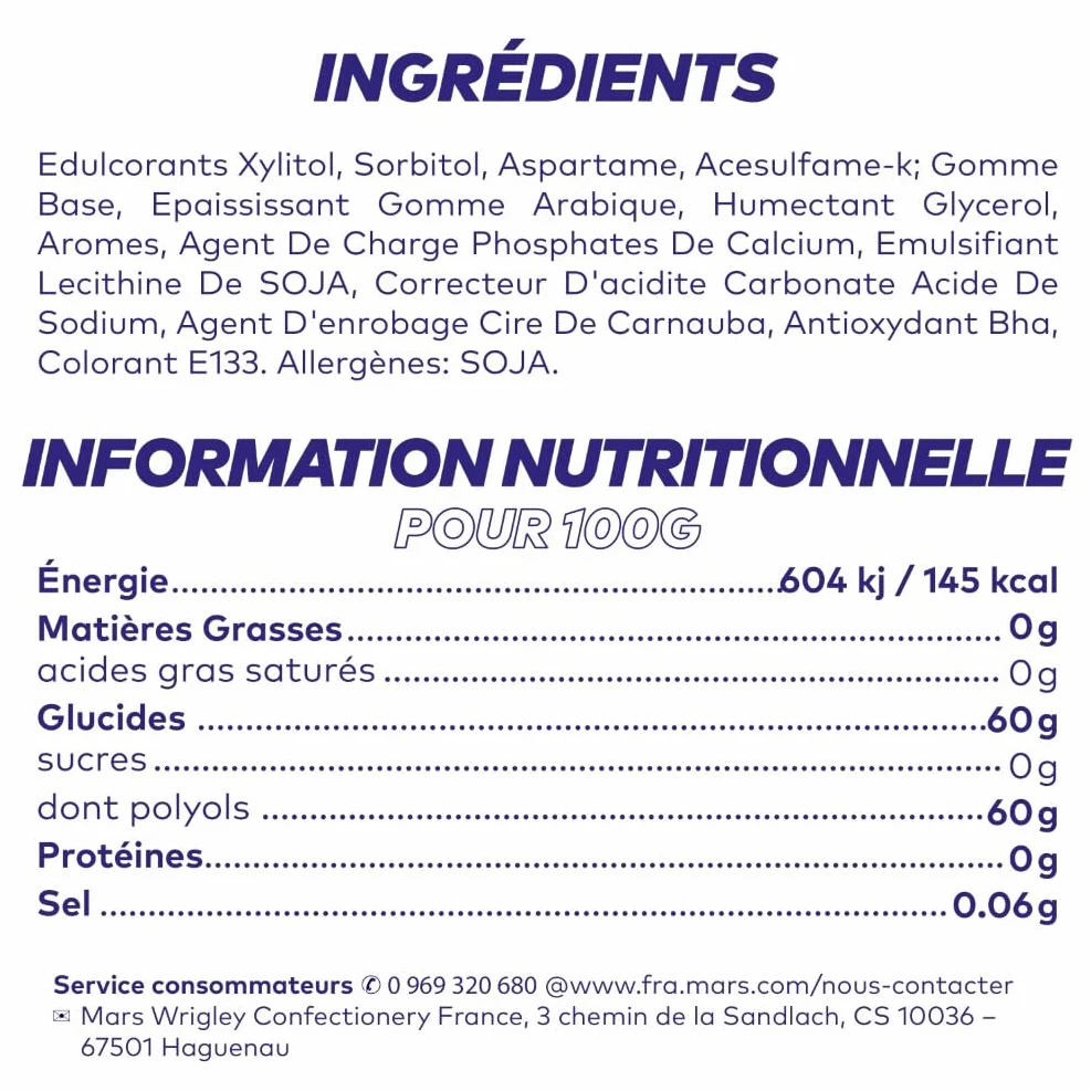 FREEDENT WHITE Chewing Gum Sans Sucre Goût Menthe Verte 1 Boîte 60 Dragées Grand Format