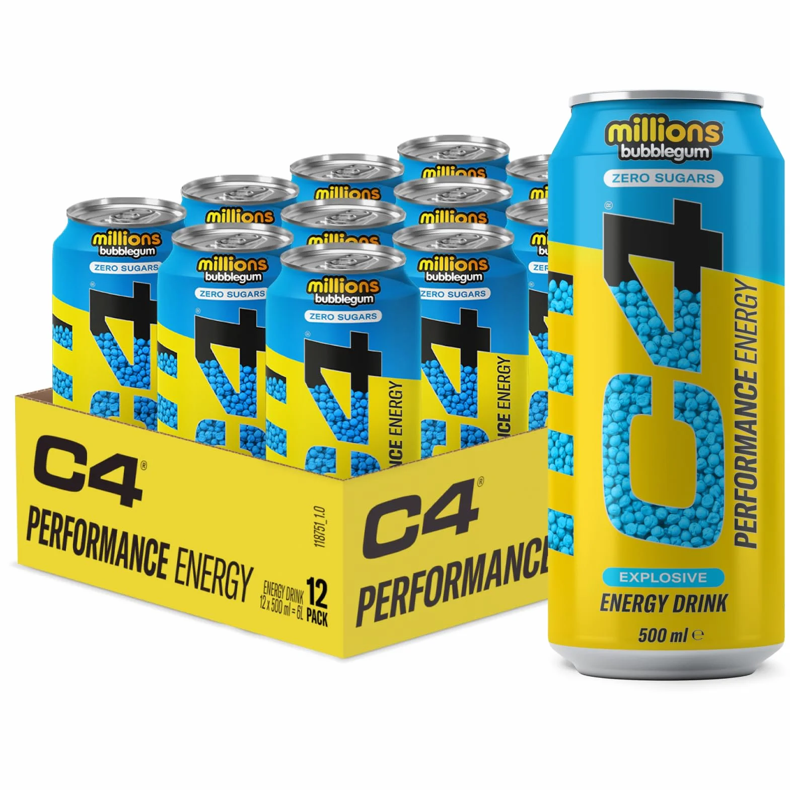Cellucor C4 Performance Energy, Millions Bubblegum - 12 x 500 ml.