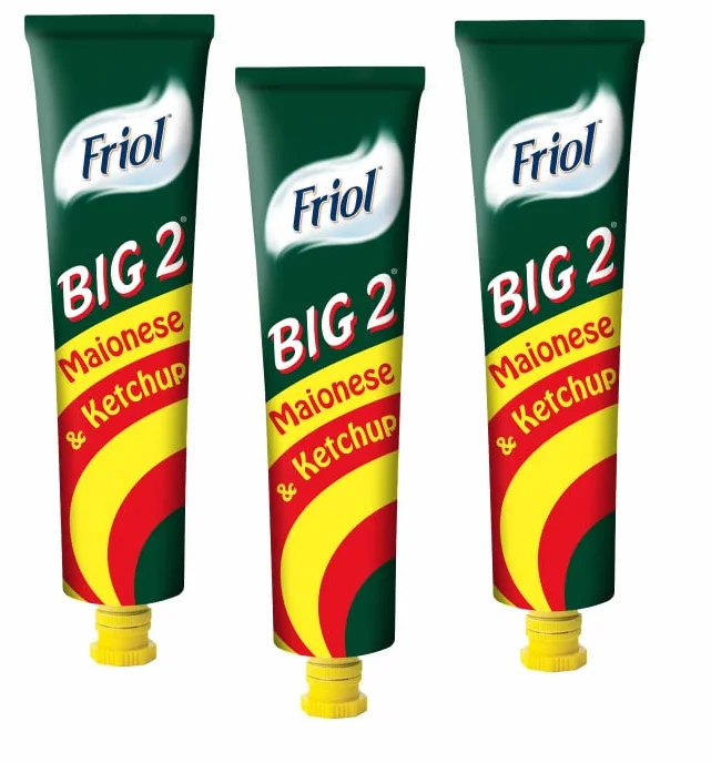 Friol Big 2 Lot de 3 sauces au ketchup et à la mayonnaise dans un tube de 190 g