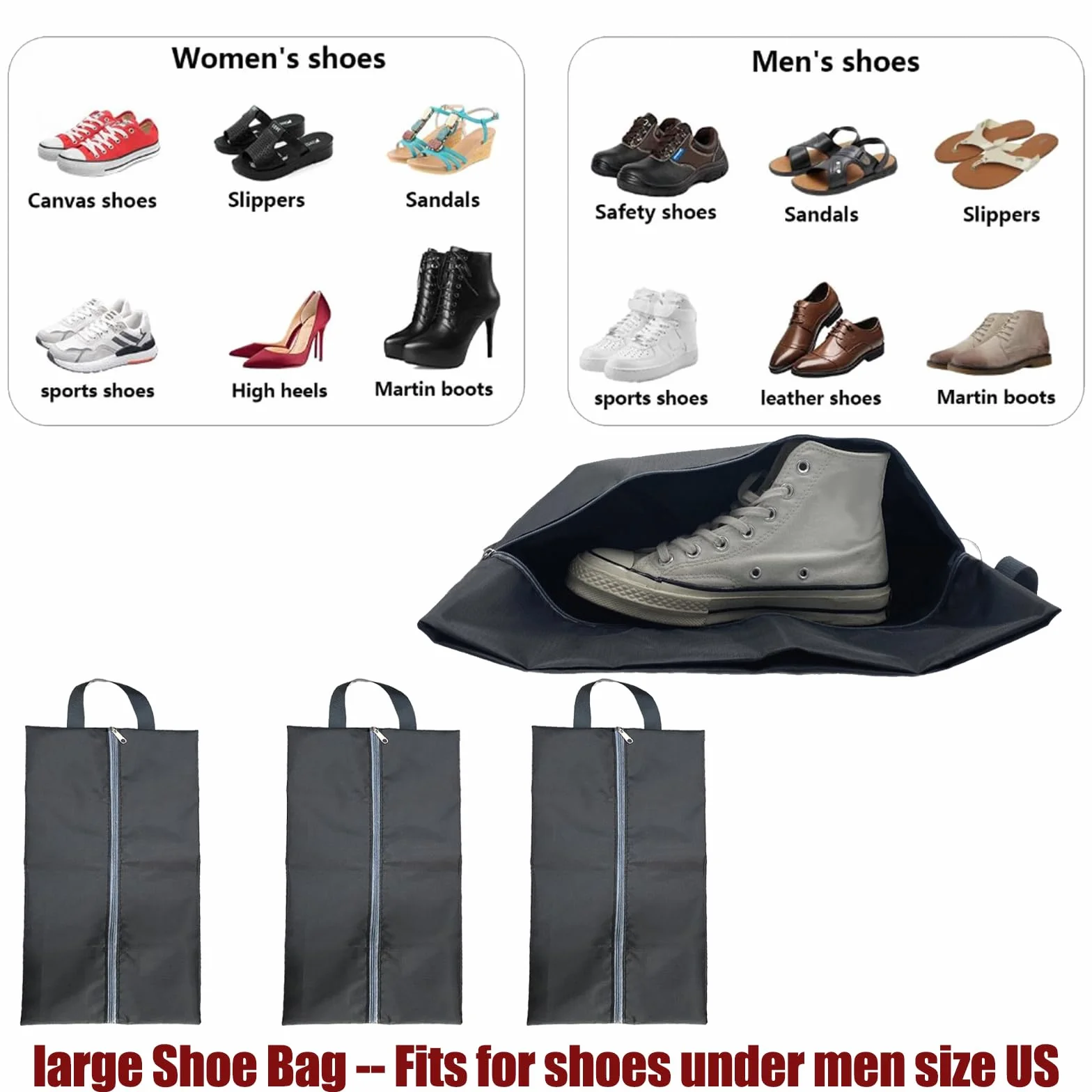 Sac à Chaussures de Voyage étanche Portable 3PCS