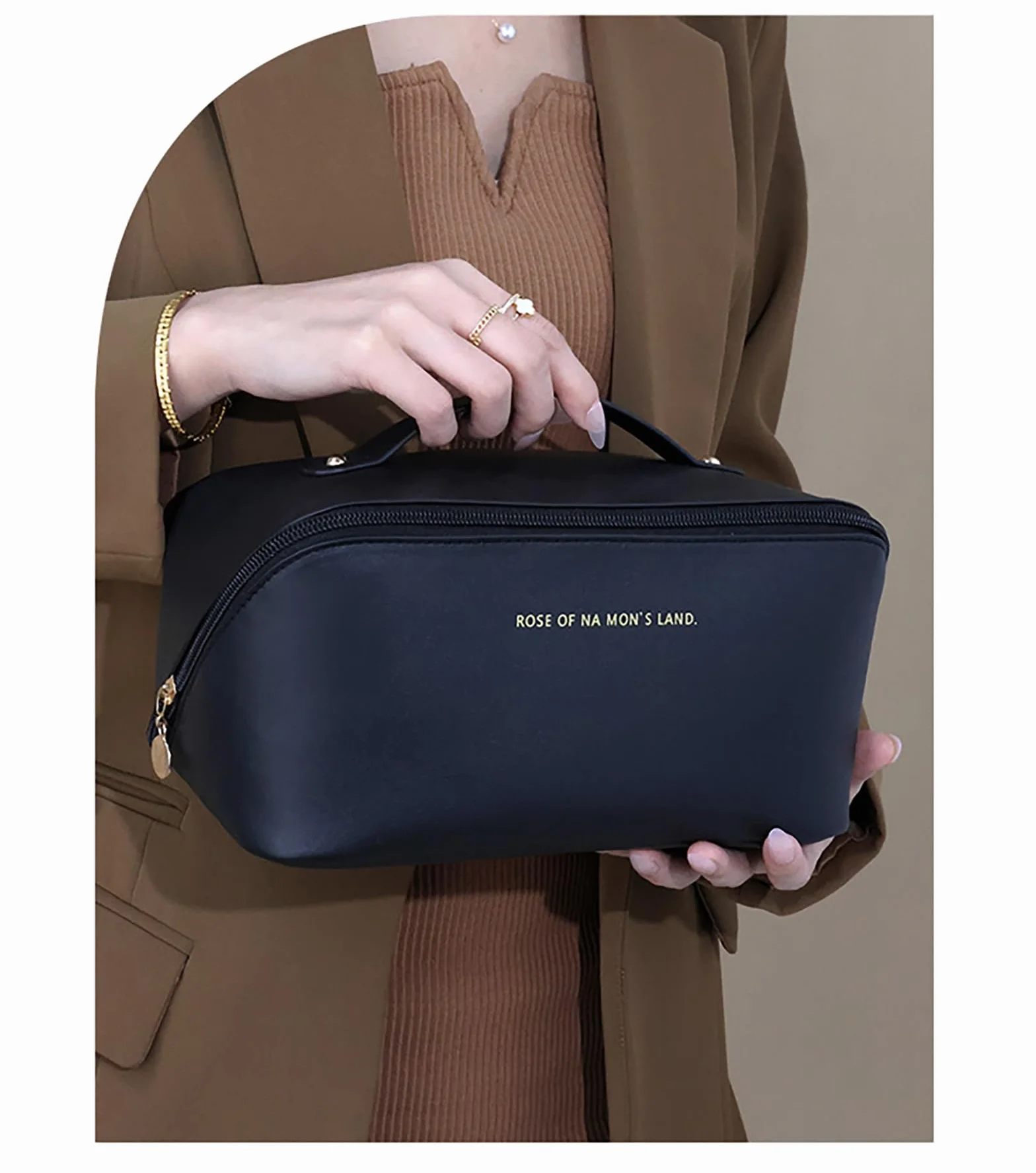 NOVAGO Mini Vanity Trousse Toilette Compacte, Organiseur de Maquillage (Noir)