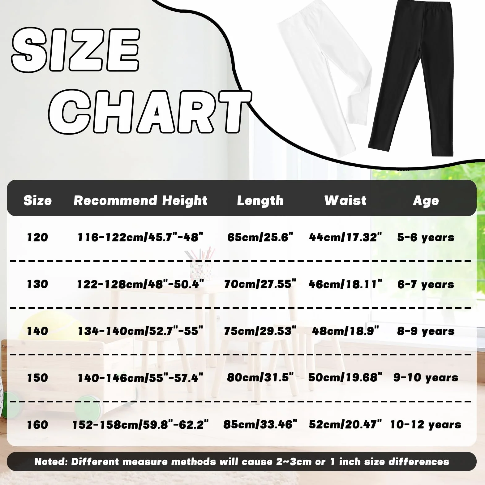 JinBei Fille Leggings Cotton Longueur Pantalon Léger Respirant Running Fitness Long Pants Tissu Extensible Couleur Unie Danse Gymnast Lot de 2 Enfants Âge 5-12
