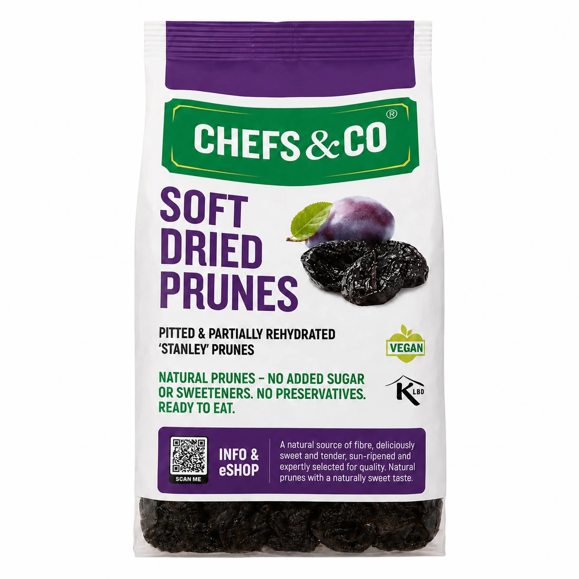 CHEFS & CO Pruneaux Moelleux Dénoyautés ( sans sucre ) -750g | 100% naturelles Fruits entiers | Qualité Premium | Sans Additifs, Sans Soufre et Sans Sucre | fraîchement scellés