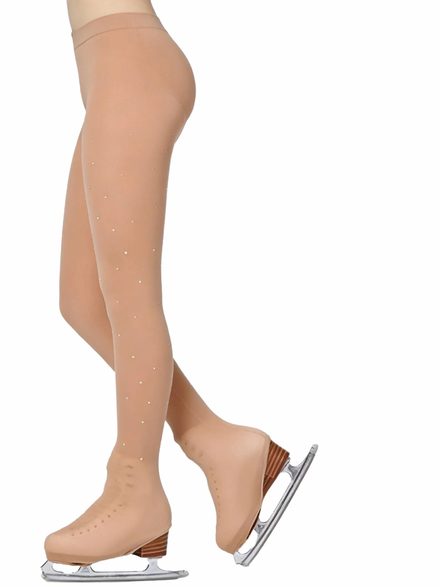 Femme Collant Patinage Artistique Strass Tenue Danse sur Glace Legging Bas