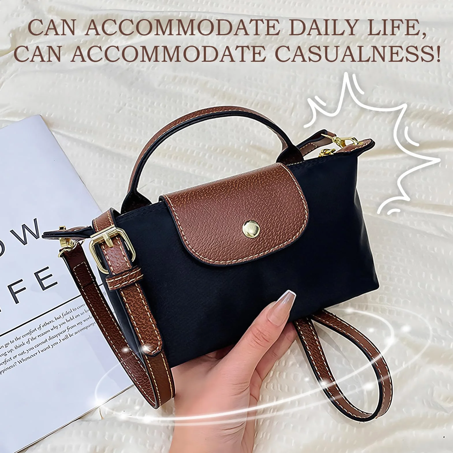 Sac à Main Femme Pochette Téléphone Portable Bandoulière Réglable Mini Sacoche Travail