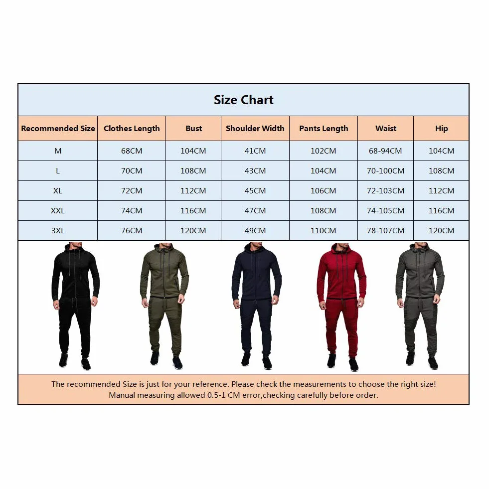 Amropi Hommes Survêtement Jogging Combinaison Sport Capuche Pantalon