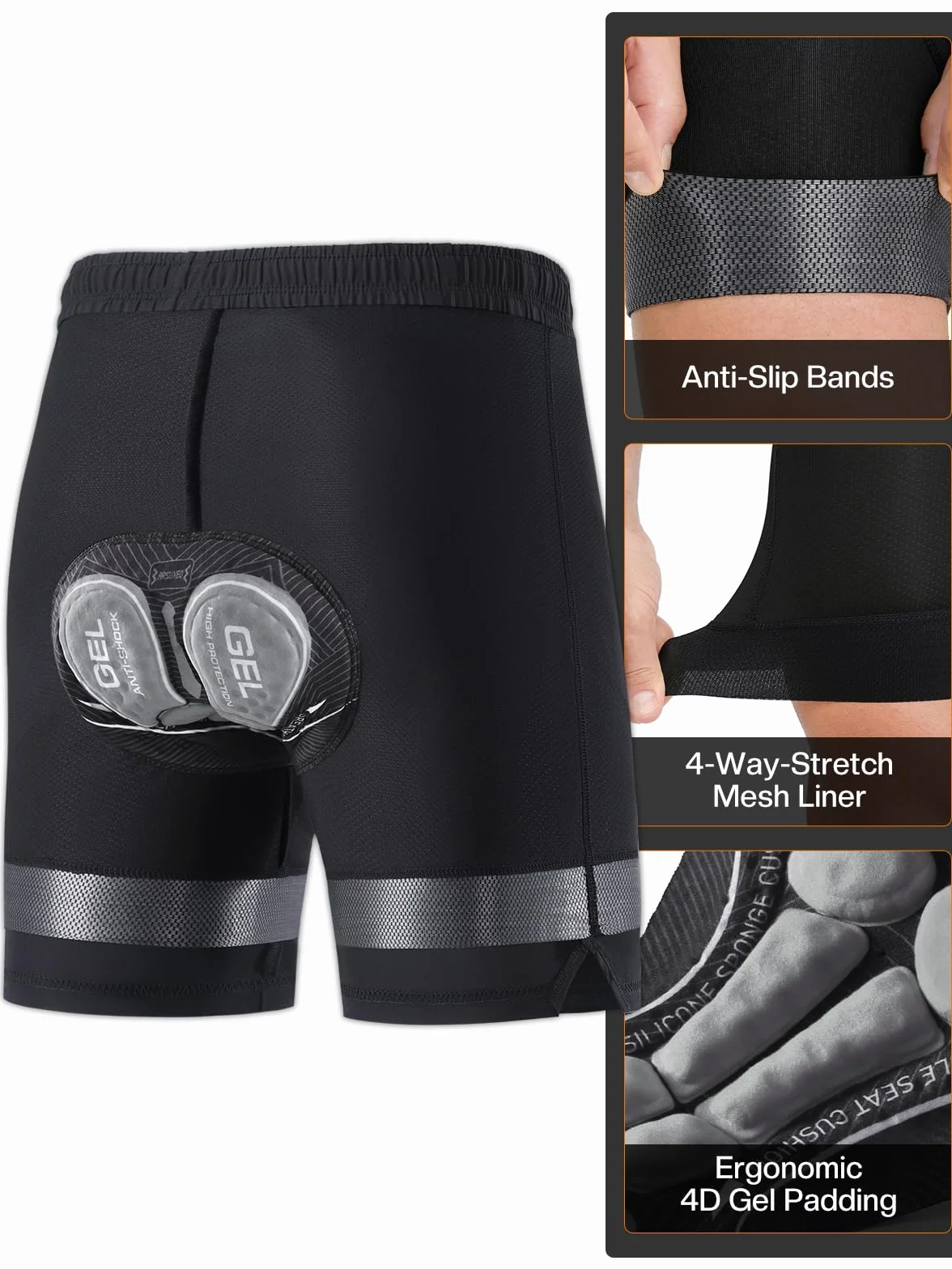 Pantalons de Cyclisme Hommes Coupe Ample Rembourrée Short VTT