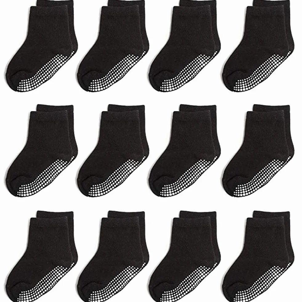 Chaussettes Antidérapantes Bébé Coton 12 Paires Garçons Filles