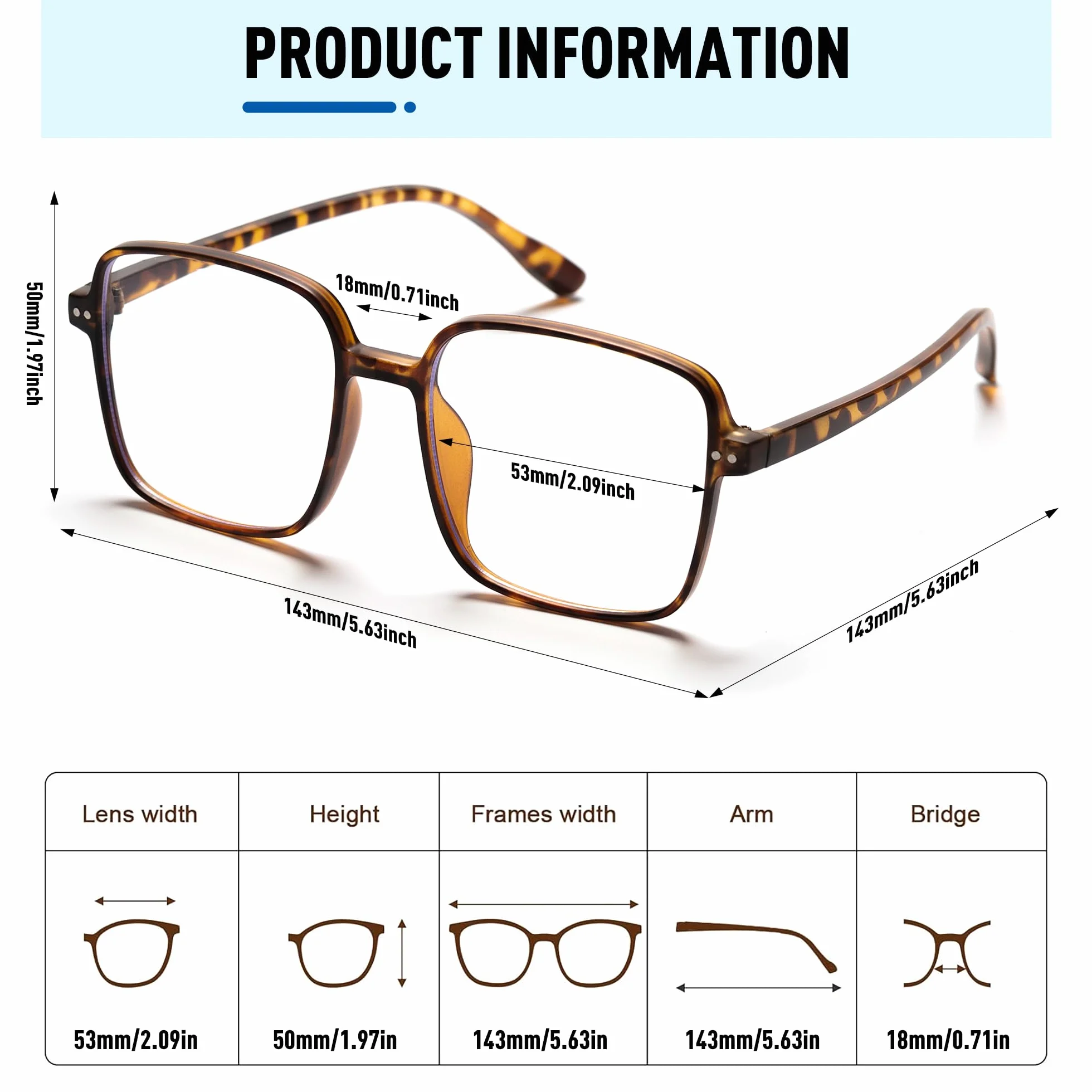Lunettes de Lecture Oversize Femmes, Grande Taille Carré Anti Lumière Bleue