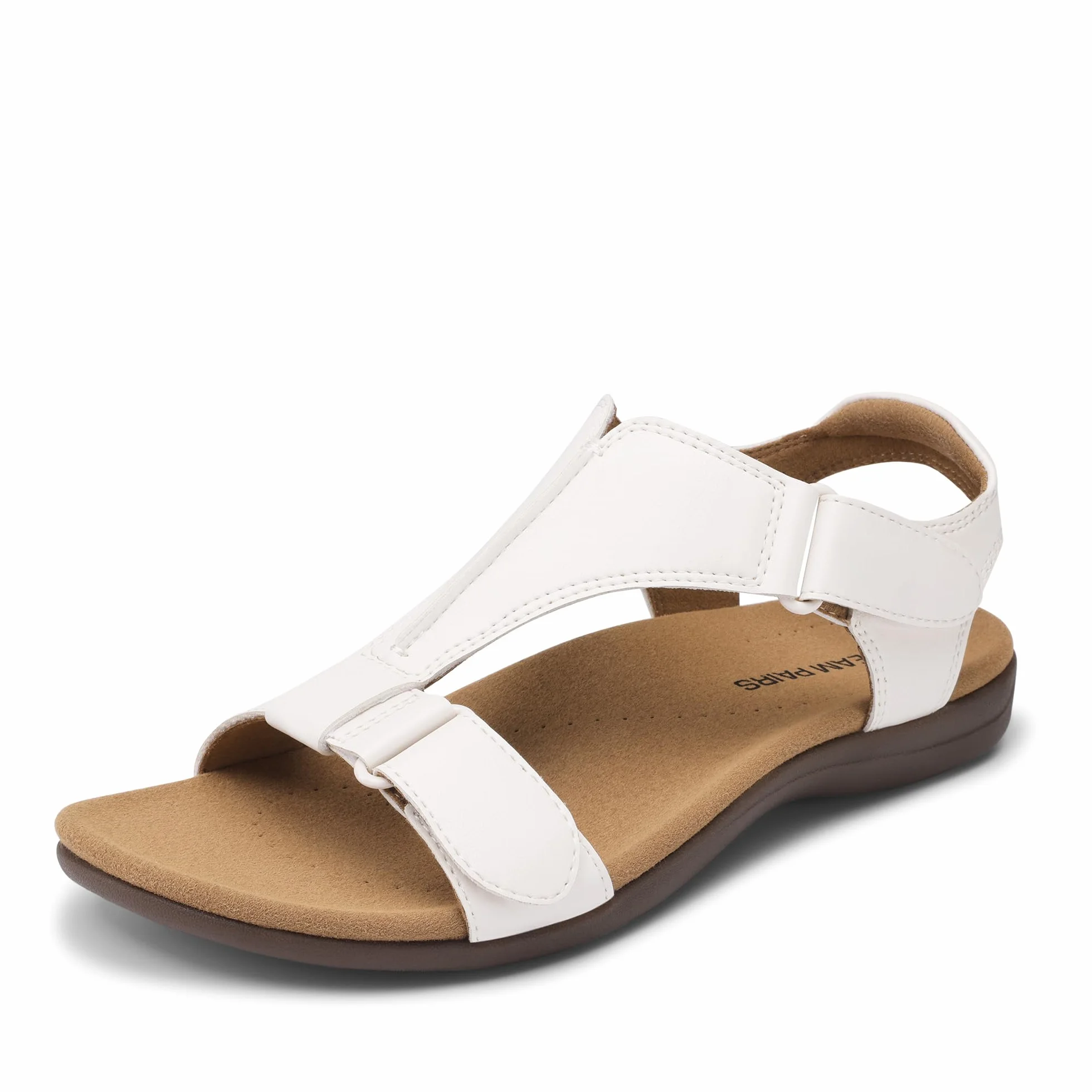 DREAM PAIRS Sandales orthopédiques plates soutien voûte plantaire sangle T femme confortables marche été