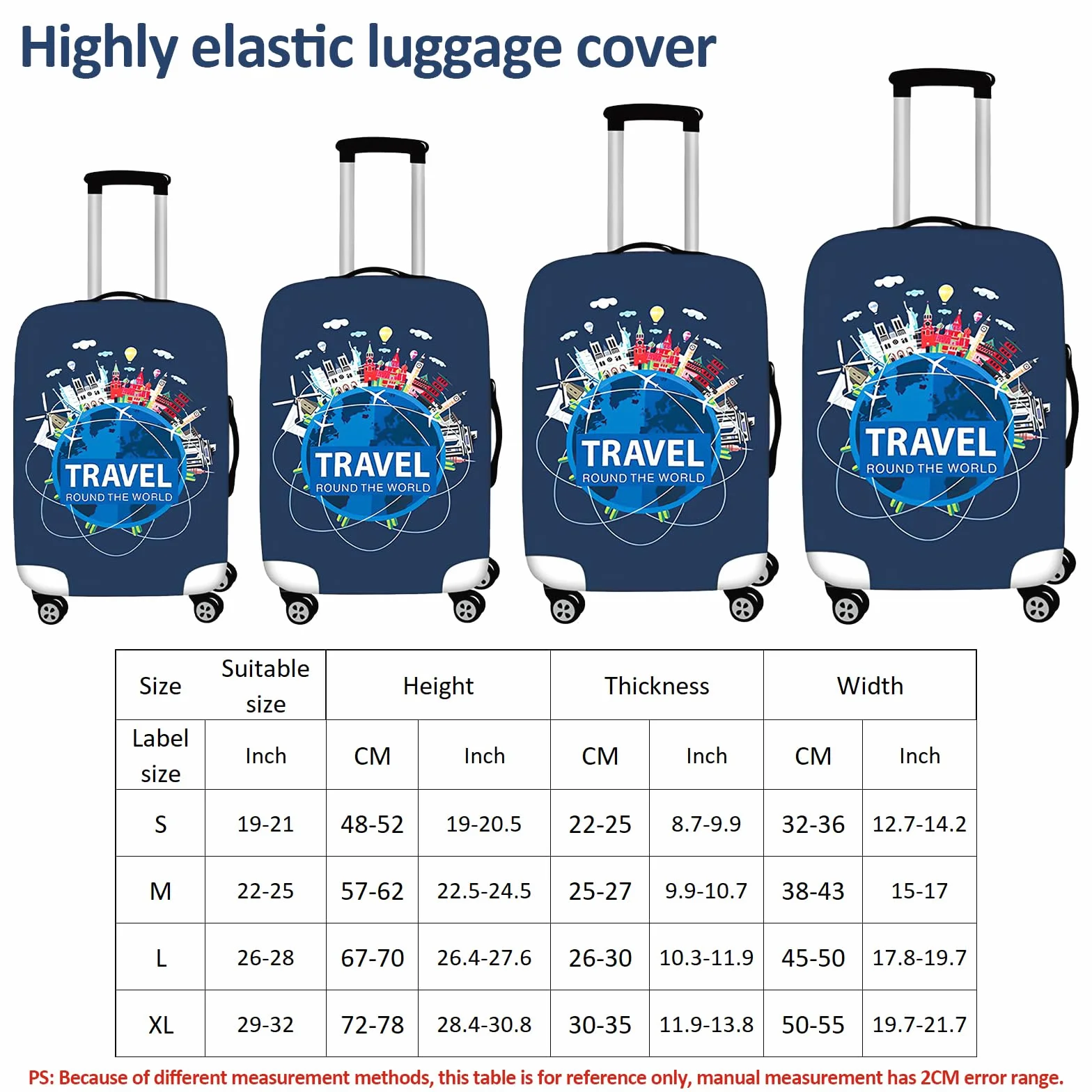 Elastique Housse De Valise Lavable Protection 18-32 Pouces