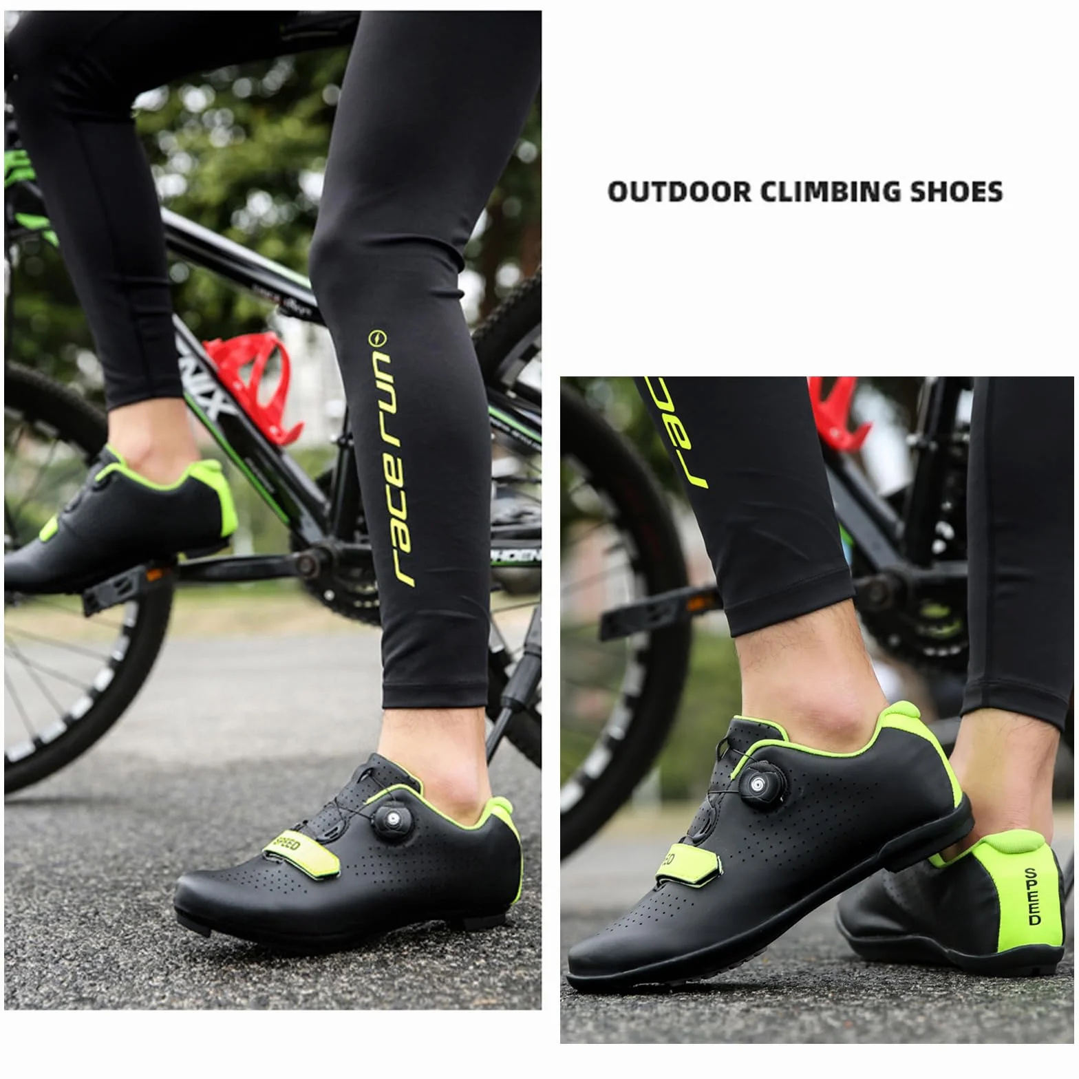 LZQpearl Chaussures De Cyclisme, Chaussures De Vélo Route Montagne Semelle Caoutchouc, Lacet Rotation Rapide