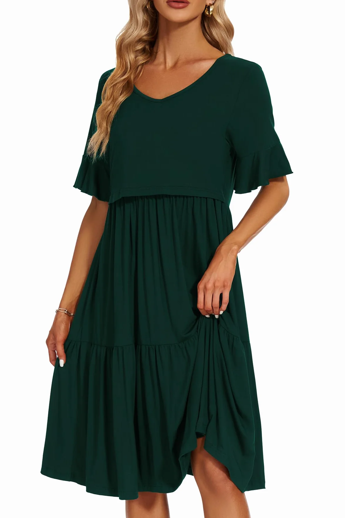 Smallshow Robe Allaitement Femme Manches Courtes Maternité