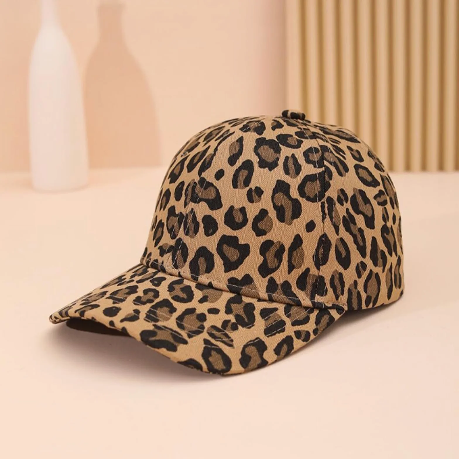 Casquette de Baseball Léopard Femme Unisexe Réglable en Coton