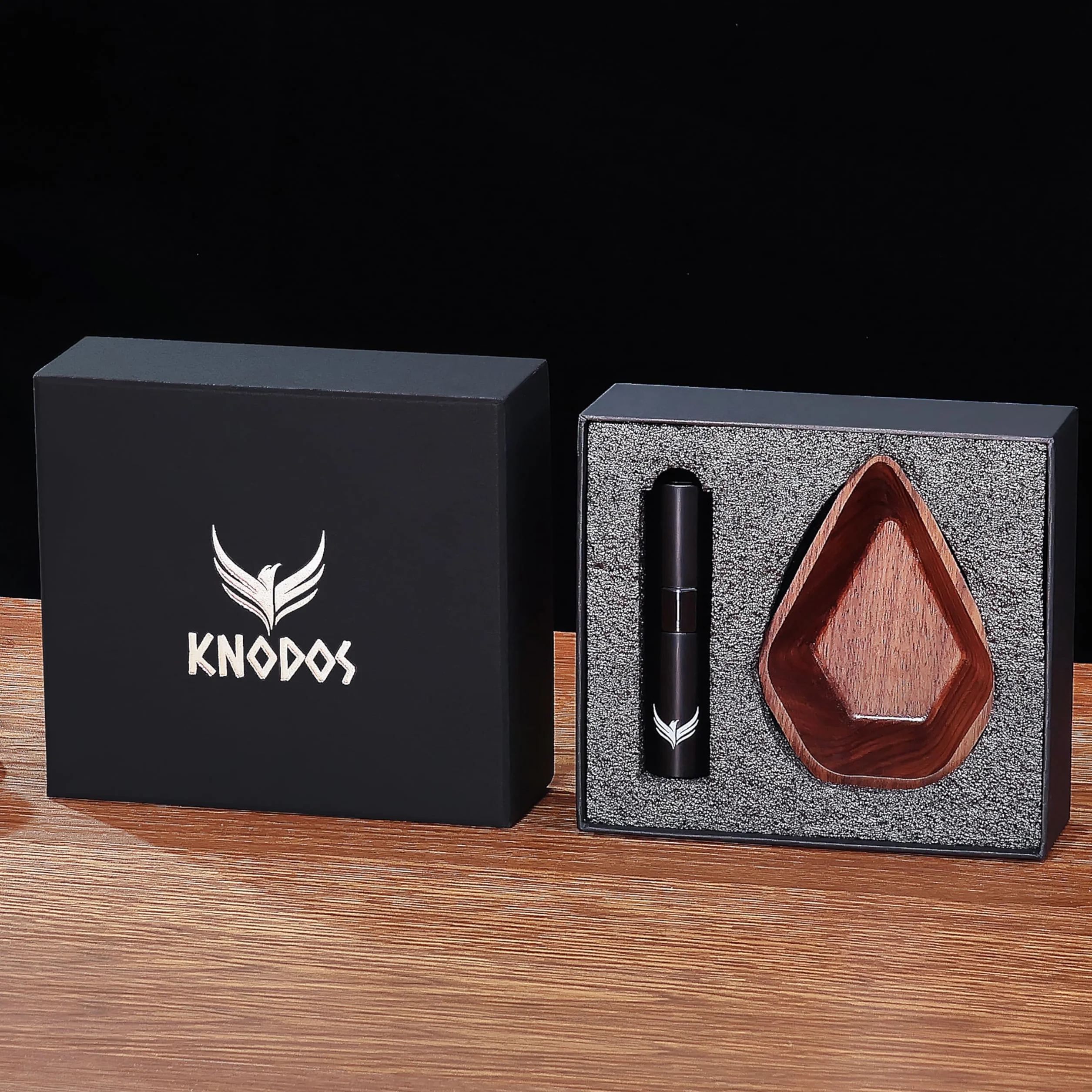 Tasse doseuse en grains de café en noyer et vaporisateur à café RDT Coffret cadeau Accessoires de bar à café RDT/récipient doseur en bois