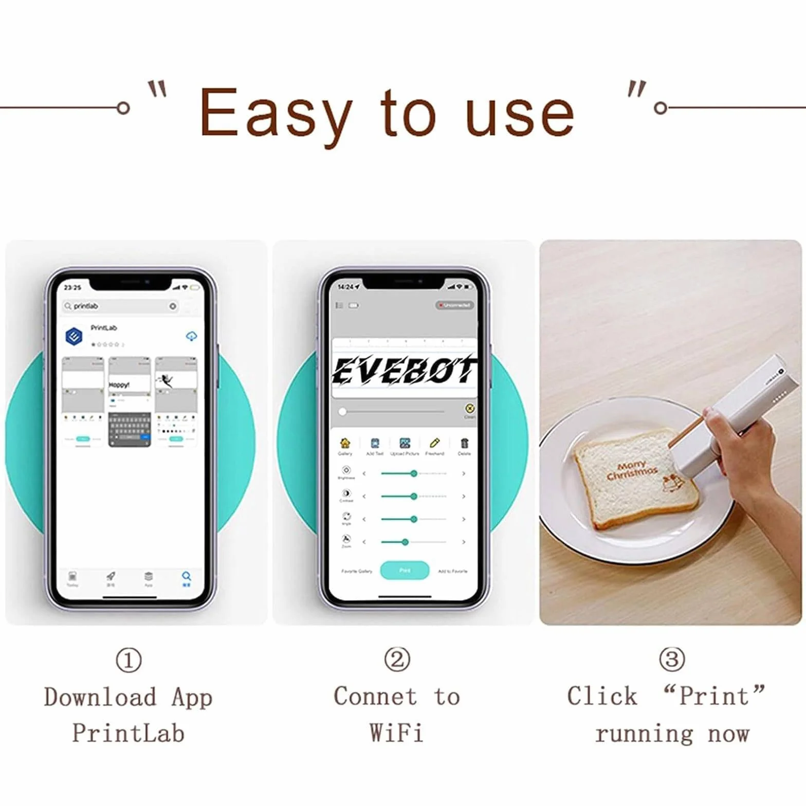 Imprimante Comestible Portable, Imprimante Alimentaire Multifonctionnelle, Stylo à Jet D'encre Alimentaire Sans Fil Avec Contrôle App, Précision 300 Dpi, Pour Café, Pain, Gâteaux, Biscuits,Red